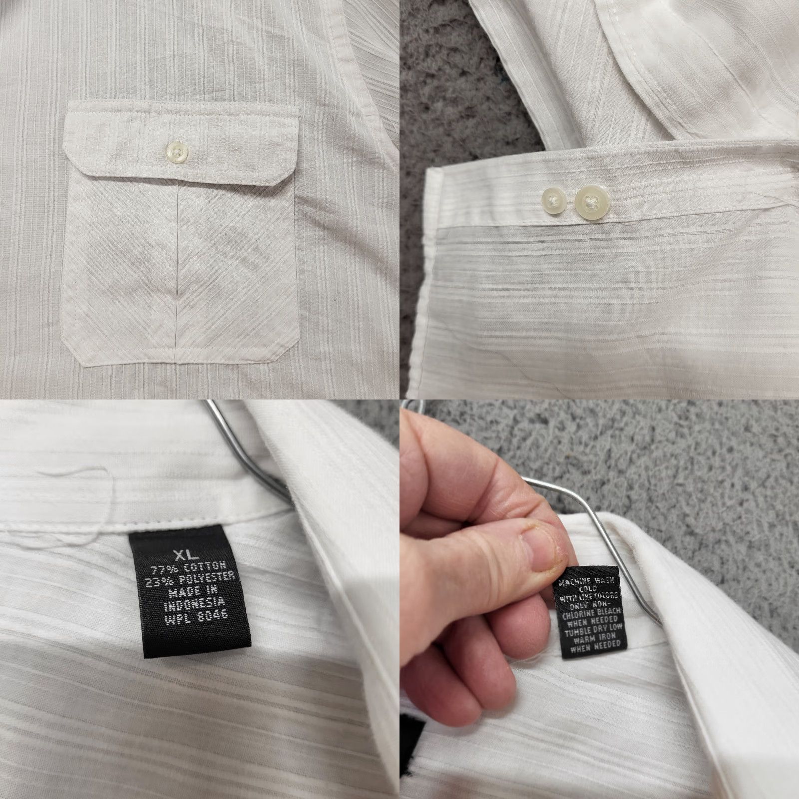 Alfani Alfani Dress Shirt Mens XL Button Up Pocket Long Sleeve Regular Formal Wear Size 46R - 9 Thumbnail