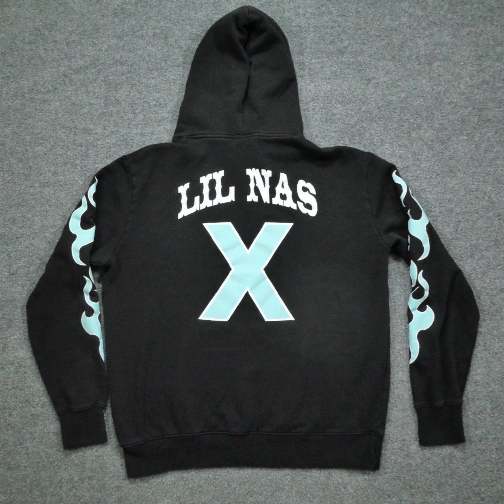 Vintage Lil Nas X Hoodie Mens Adult Large Black Pullover Hooded Flames 90s Hip Hop Panini Size US L / EU 52-54 / 3 - 5 Thumbnail