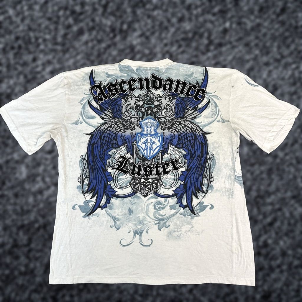 Express DWNTWN Express Shirt Mens Large White Graphic Tattoo Ascendance Luster Tee Short Sleeve Crew Neck Size US L / EU 52-54 / 3 - 1 Thumbnail