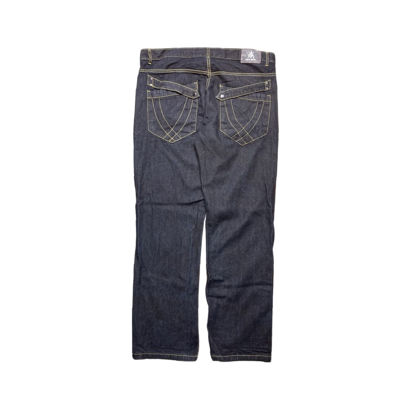 Vintage VINTAGE Red Ape Jeans Wide-Leg 42x34 Men Black Grunge Y2K Baggy Skater Size US 42 / EU 58 - 1 Thumbnail