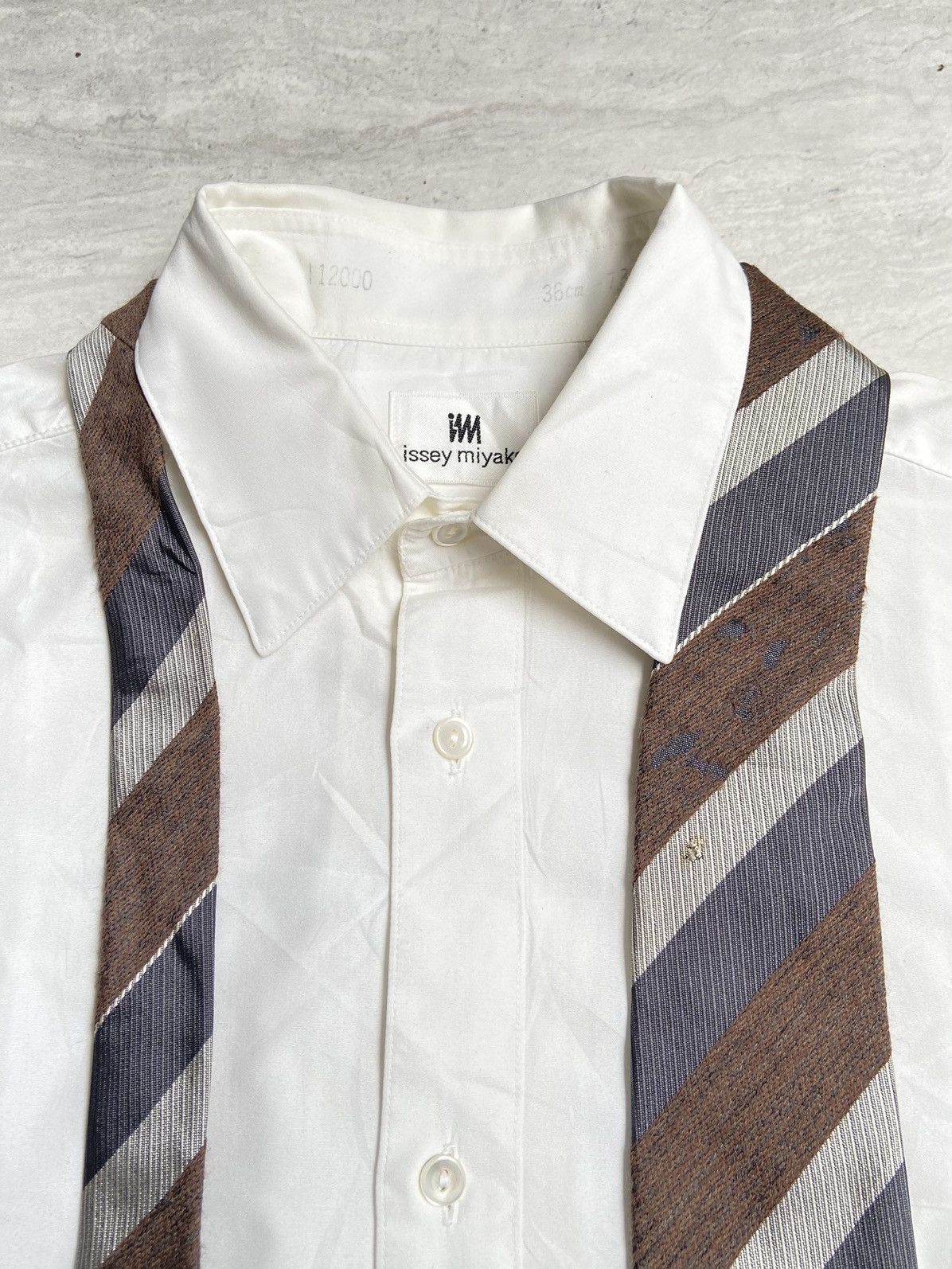 Issey Miyake ISSEY MIYAKE IM White Shirt Tie Size US S / EU 44-46 / 1 - 9 Thumbnail