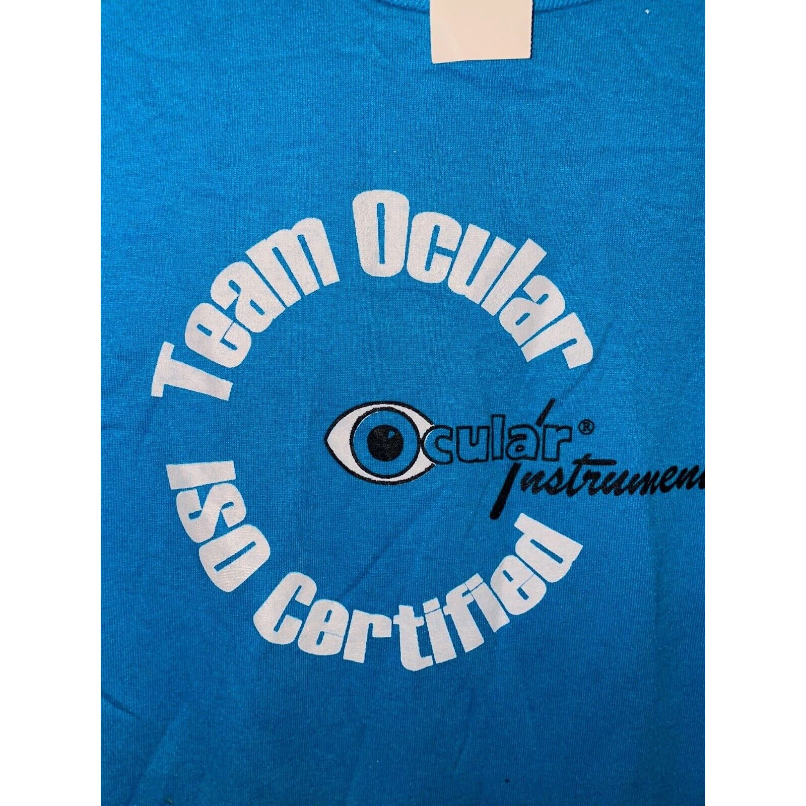 Jerzees Vintage Eye Shirt Team Ocular ISO Certified Blue Tee 90s L Size US L / EU 52-54 / 3 - 2 Thumbnail