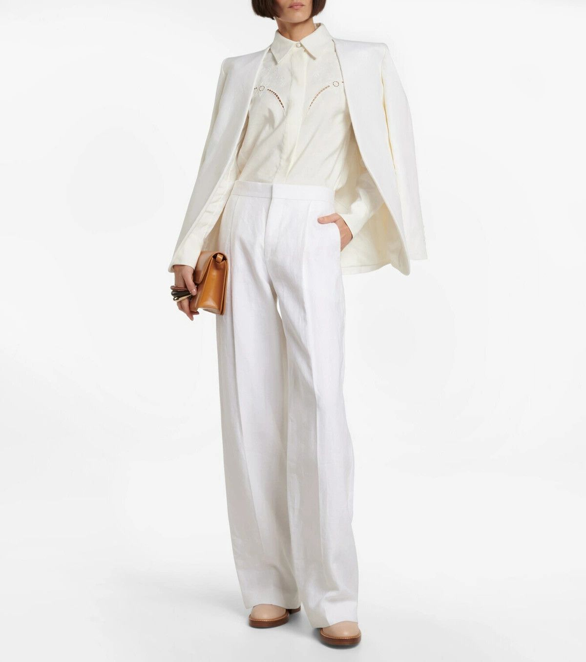 Chloe o1y0825 Lace Shirt in Ivory Size L / US 10 / IT 46 - 5 Thumbnail