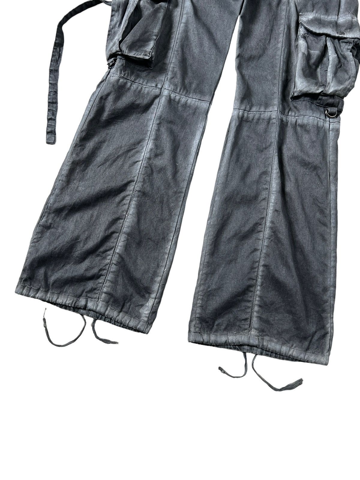 GOSTAR DE FUGA Fuga Black Smoke Bondage Flare Cargo Pants Size US 33 - 3 Thumbnail