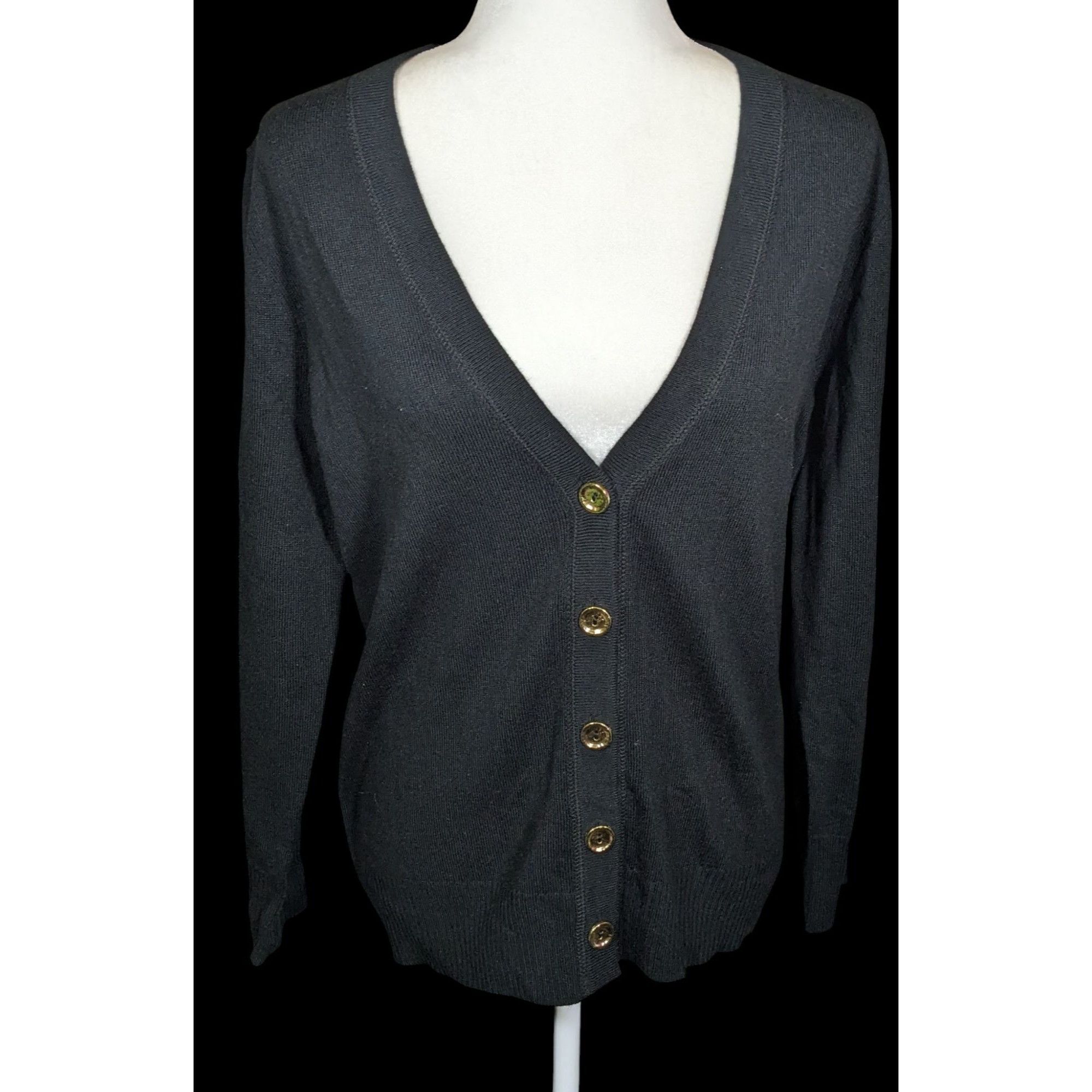 Other Vintage Draper's & Damon's Petite Black Button Up Cardigan Size M / US 6-8 / IT 42-44 - 1 Thumbnail