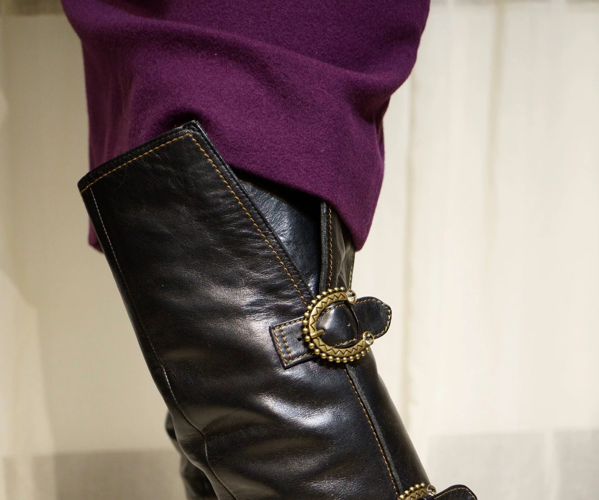 Anna Sui ANNASUI 1990s Magic Buckle Low Heel Boots 36-37 Size US 6 / IT 36 - 8 Thumbnail