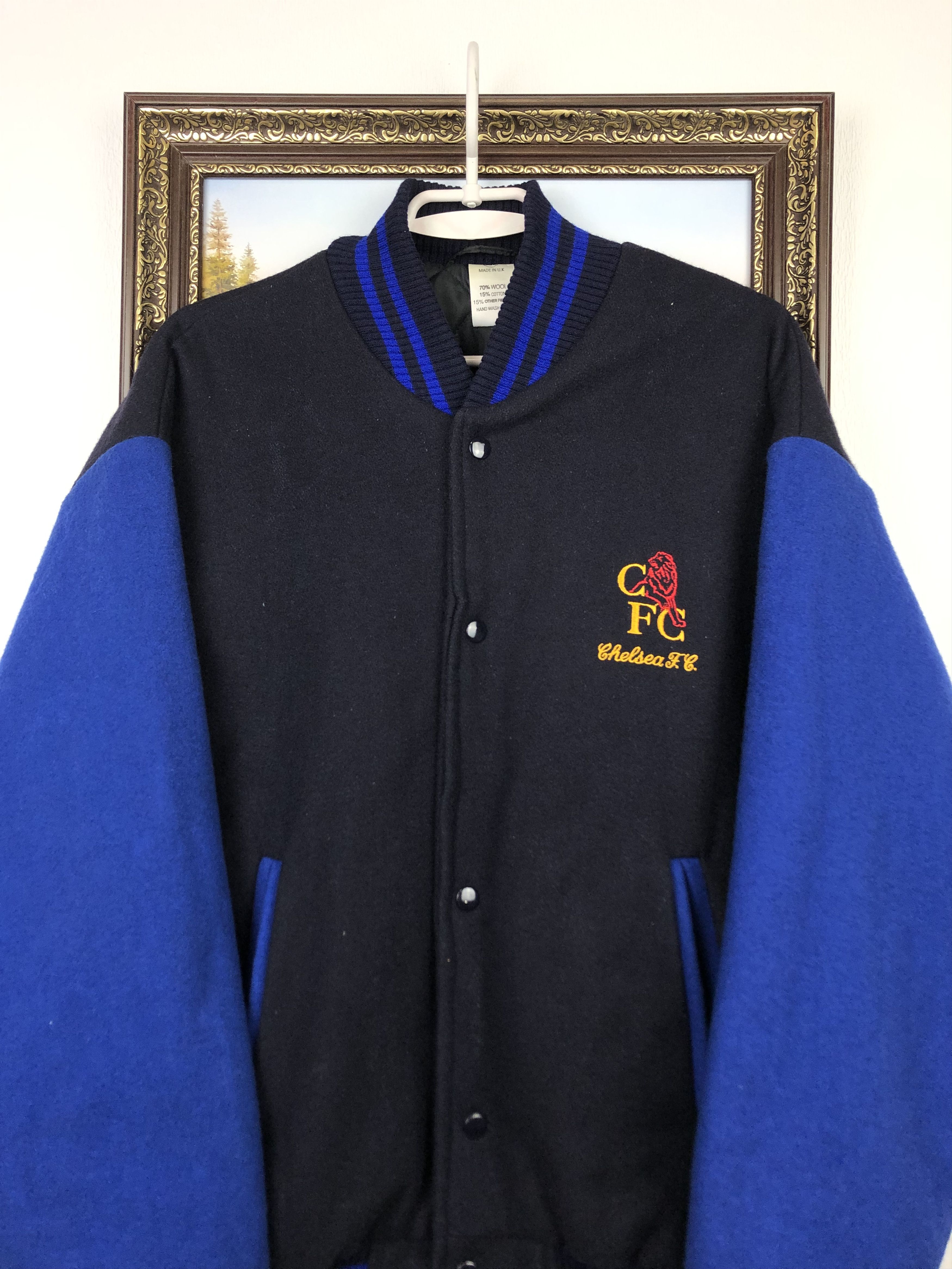 Chelsea Soccer Vintage 90's Chelsea Football Jacket Soccer Bomber Blues Size US XXL / EU 58 / 5 - 2 Thumbnail