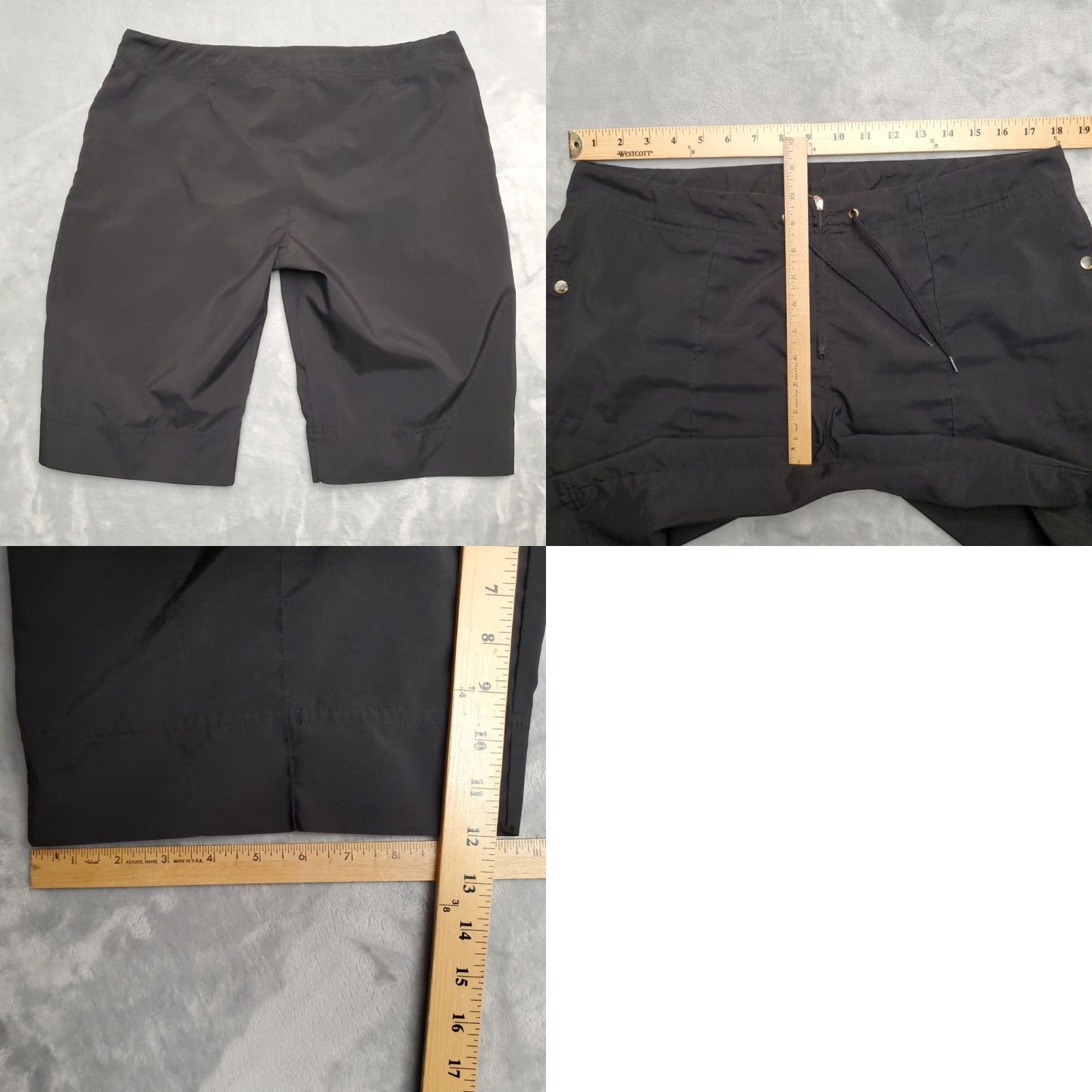 Nike VINTAGE Nike Shorts Womens Large Black Chino Flat Front Lightweight Performance Casual Travel 14 Womens Black Nike Shorts Chino Flat Front Pockets Size 36" / US 14 / IT 50 - 8 Thumbnail