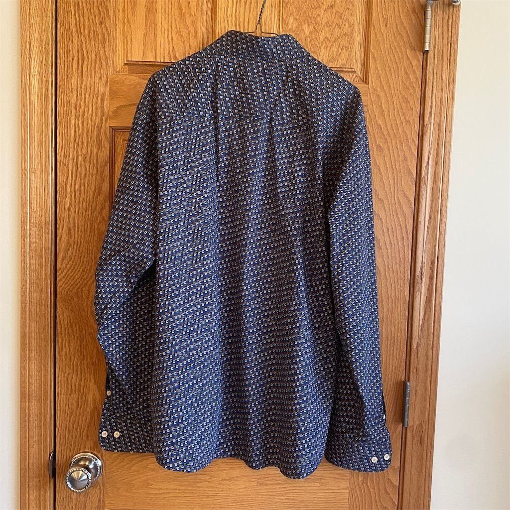 Other Paulo Solari Men's 2XL Blue Geometric Long Sleeve Button Do Size US XXL / EU 58 / 5 - 6 Thumbnail