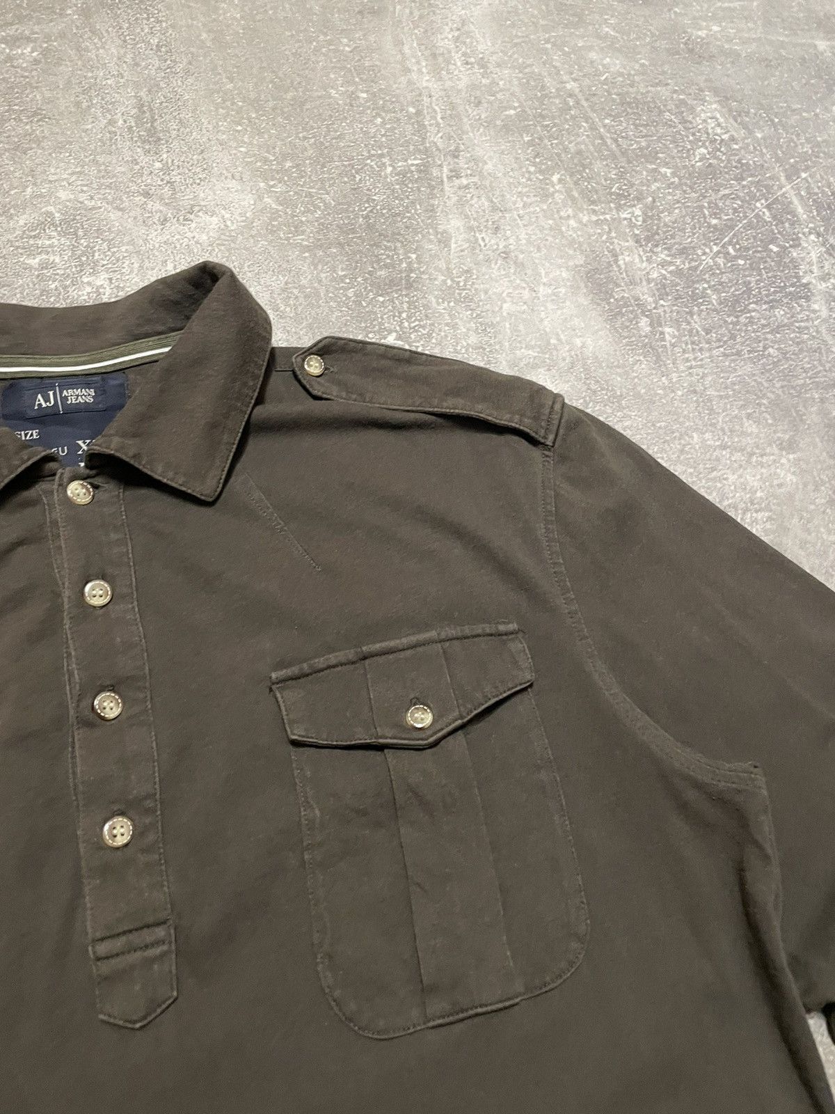 Armani × Vintage Vintage Armani Jeans Long Sleeve Shirt Big Logo Size US L / EU 52-54 / 3 - 8 Thumbnail