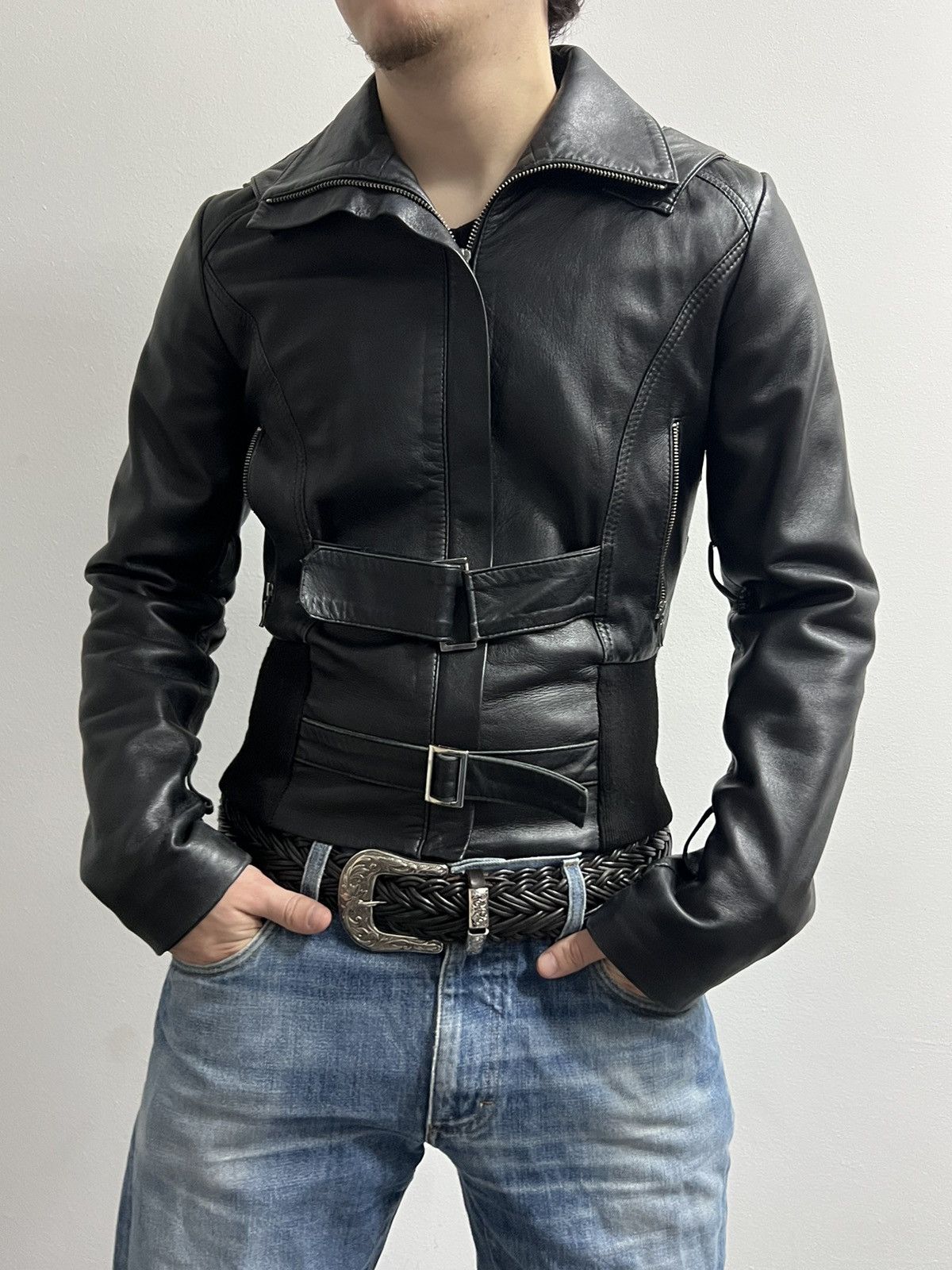 Dolce & Gabbana Dolce Gabbana belted bandaged archive leather bomber jacket Size M / US 6-8 / IT 42-44 - 1 Thumbnail