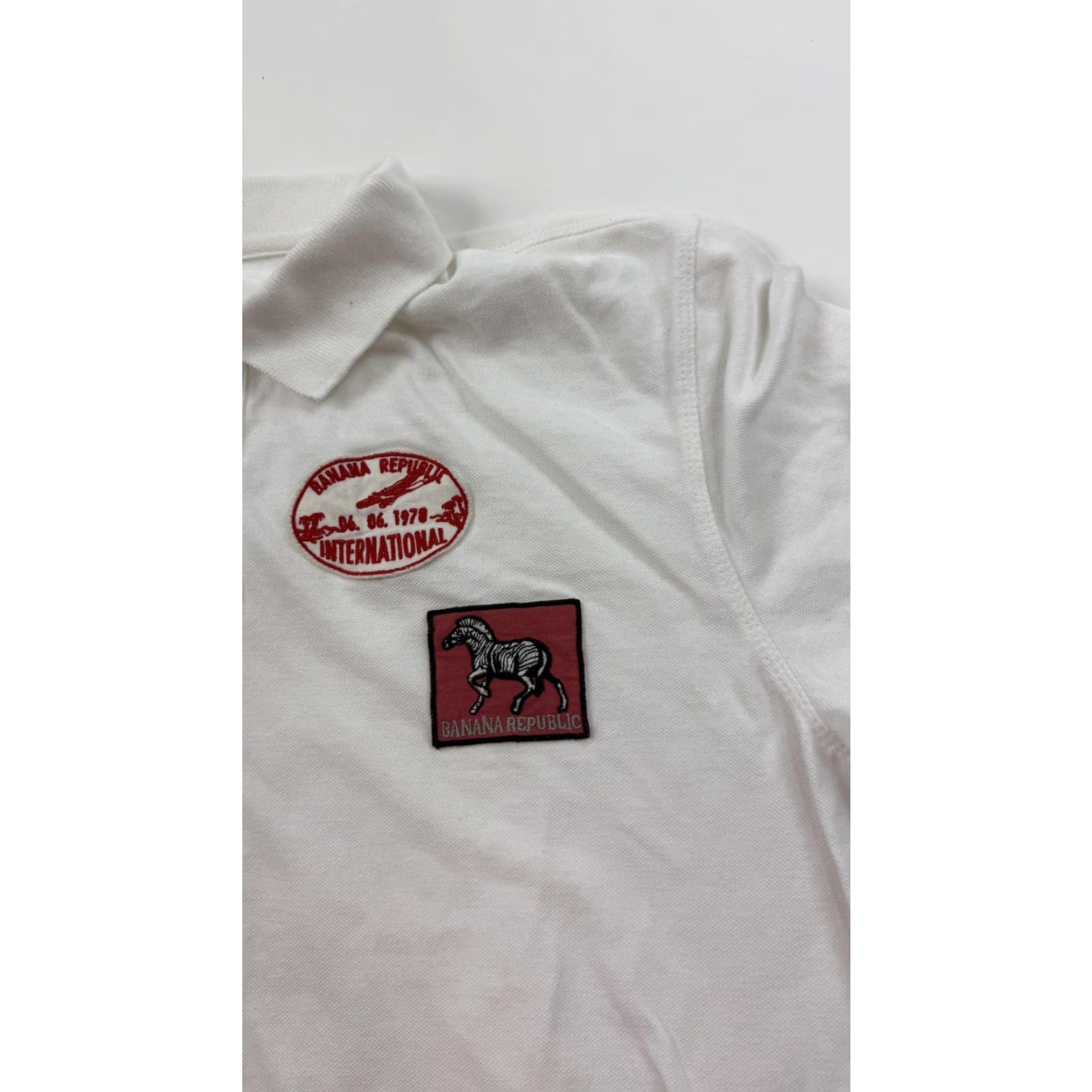 Banana Republic VINTAGE Banana Republic Polo Shirt Mens M White Pique Zebra Logo Patch Safari Patch Casual Mens Medium Short Sleeve Cotton Size US M / EU 48-50 / 2 - 3 Thumbnail