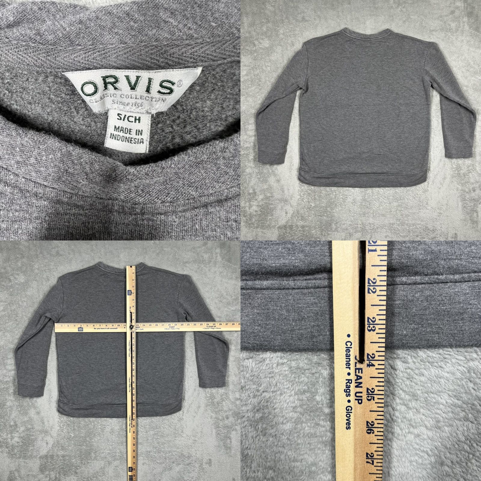 Orvis Orvis Mens Small Oversize Pullover Crew Neck Sweater Gray Long Sleeve Fleece EUC Size US S / EU 44-46 / 1 - 8 Thumbnail
