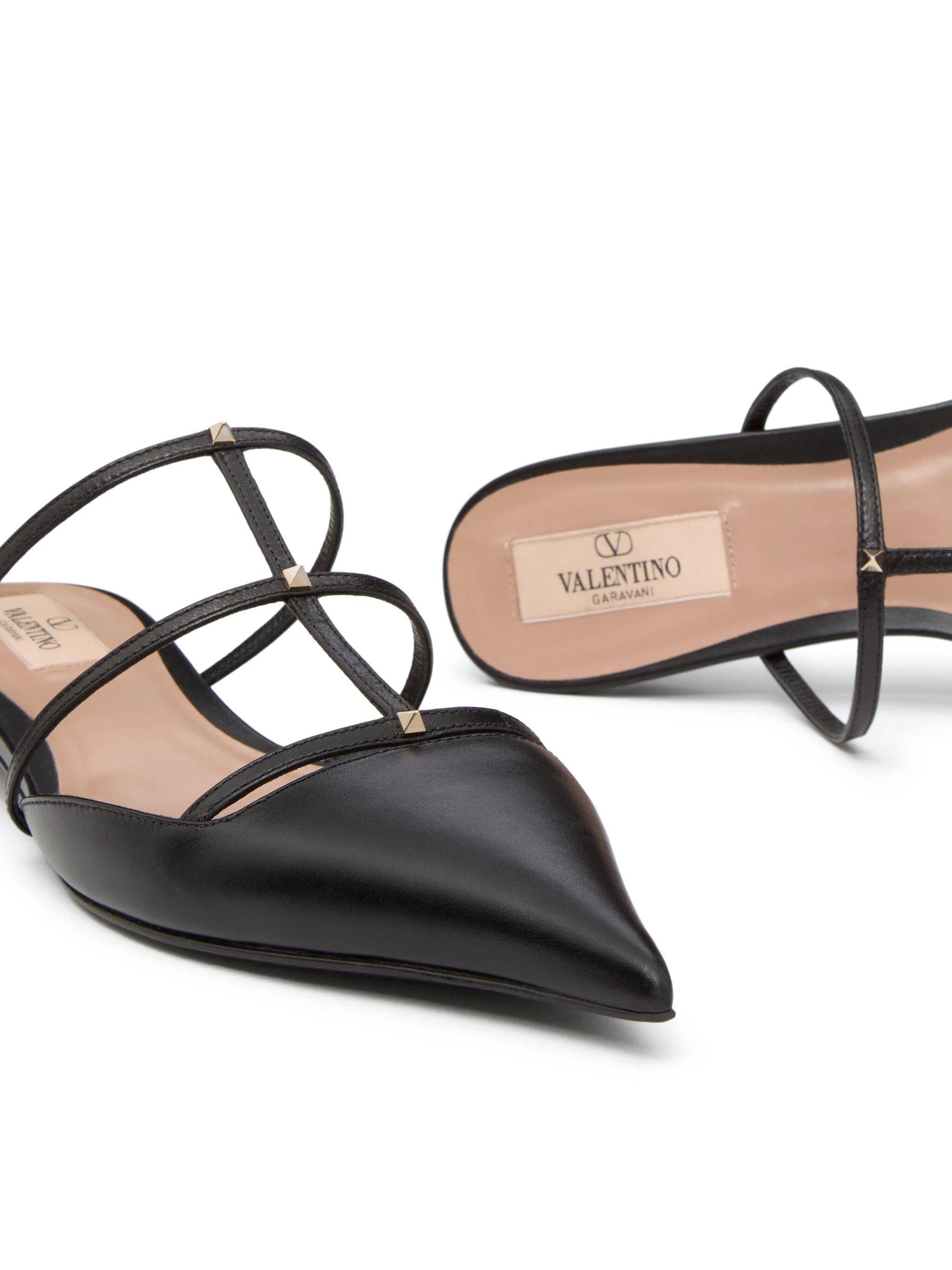 Valentino o1s22i1n0924 Smooth Leather Rockstud Wispy Mules in Black Size US 7 / IT 37 - 5 Thumbnail