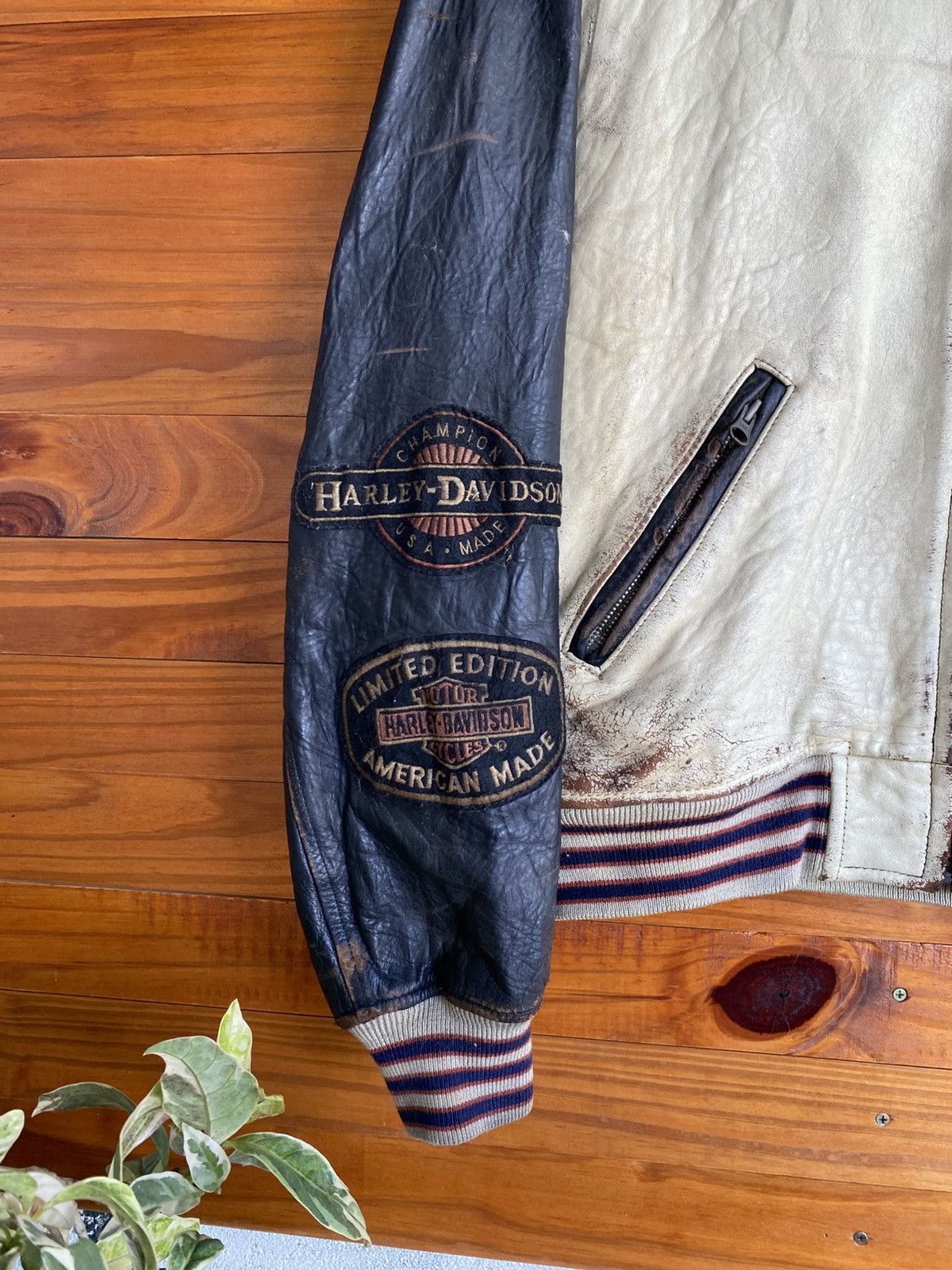 Harley Davidson Vintage Harley-Davidson Leather Distressed Biker Jacket Size US L / EU 52-54 / 3 - 7 Thumbnail