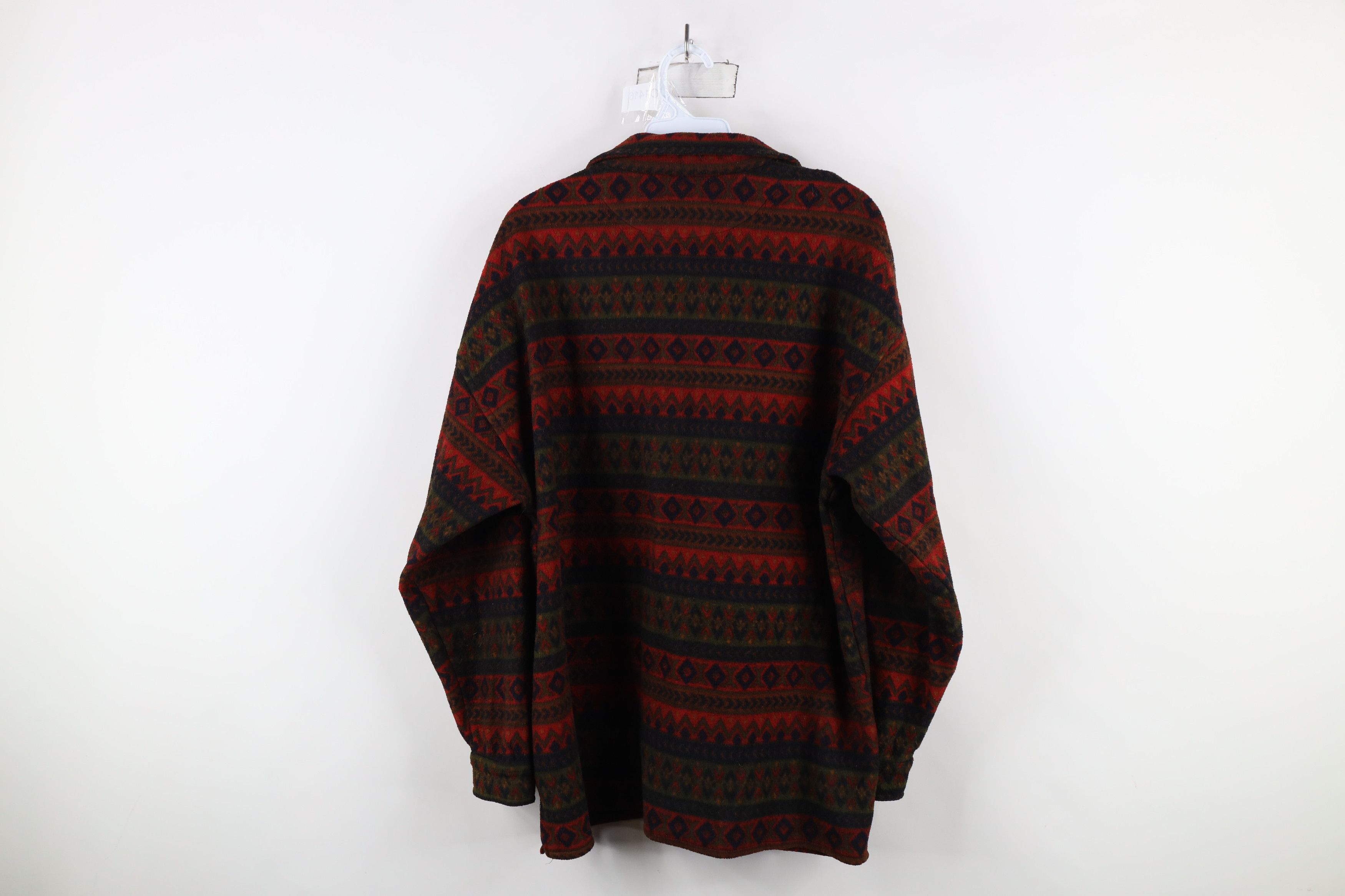 Vintage Vintage 90s Streetwear Rainbow Fair Isle Fleece Shirt Jacket Size US M / EU 48-50 / 2 - 8 Thumbnail