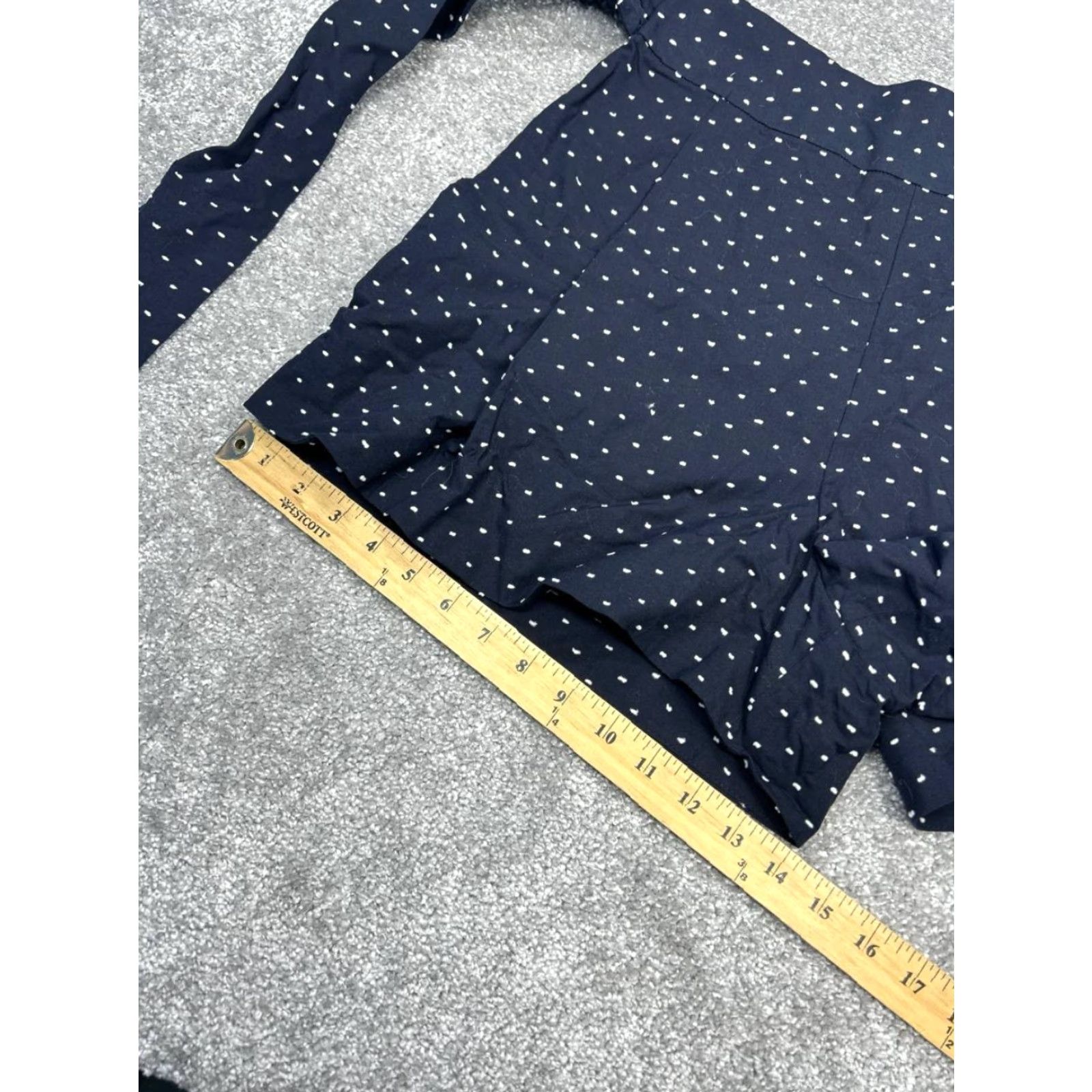 J.Crew J Crew Tie Waist Shorts Womens 10 Blue Clip Dot Cotton High Rise Side Zip New Size 32" / US 10 / IT 46 - 5 Thumbnail