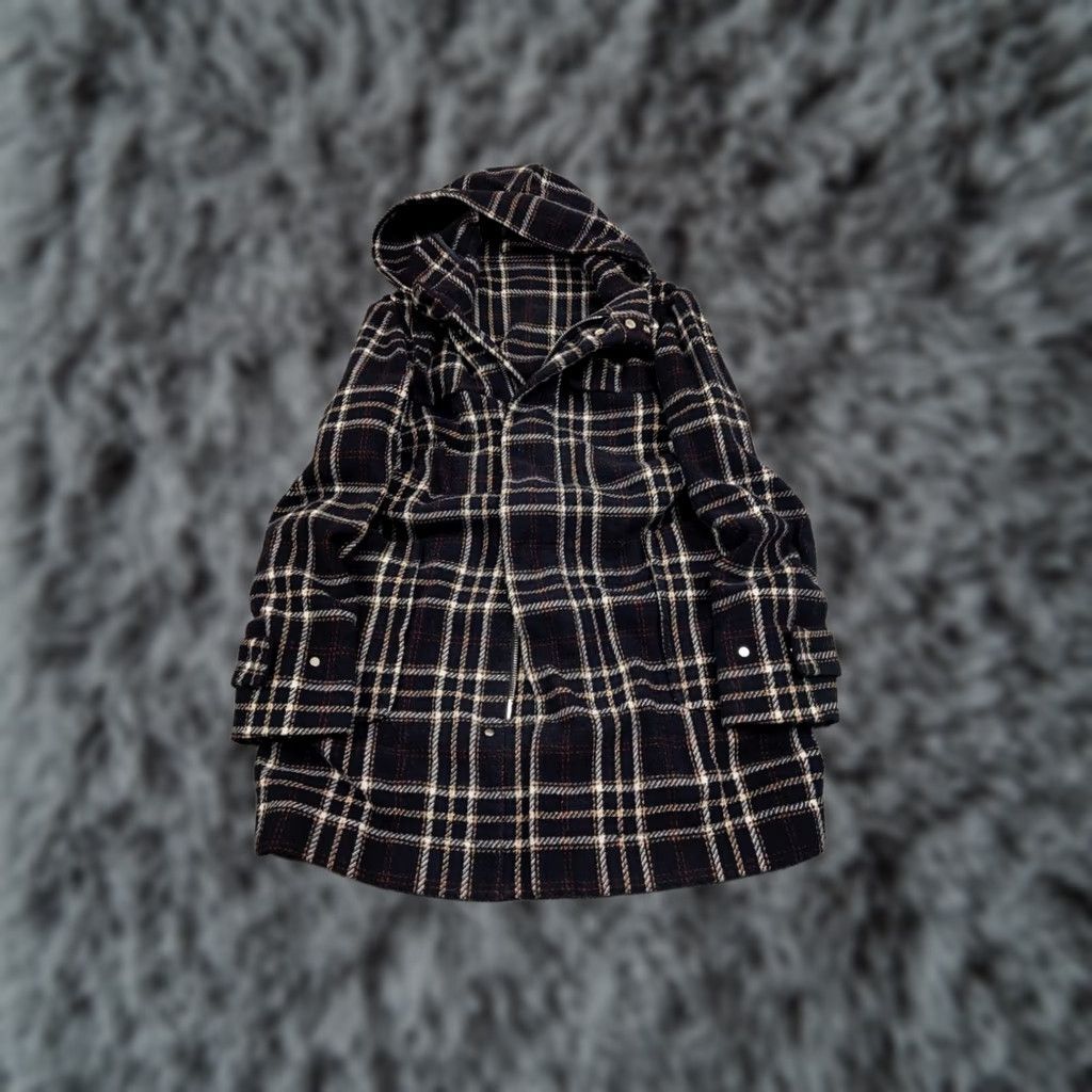 Paolo Pecora Paolo Pecora Design Duffle Checkered Coat Wool Jacket Dress Coat Size US S / EU 44-46 / 1 - 1 Thumbnail