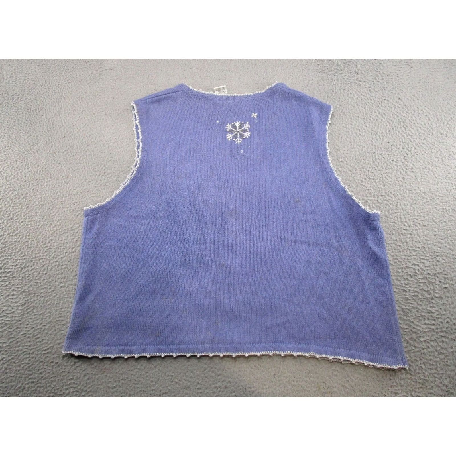 Vintage White Stag Women's Christmas Snowflake Zip Up Sweater Vest XS? No, Size 26/28 Y2K Read Size 4XL / US 24-26 - 7 Thumbnail