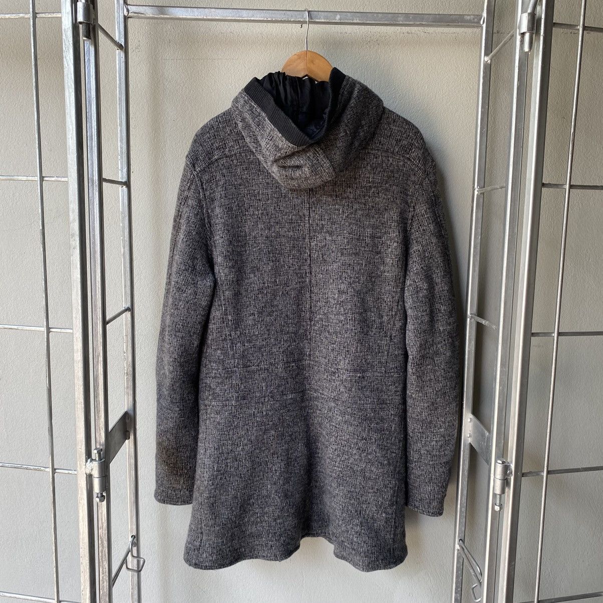 Emporio Armani EMPORIO ARMANI Grey Knit Hooded Coat Size S / US 4 / IT 40 - 2 Thumbnail