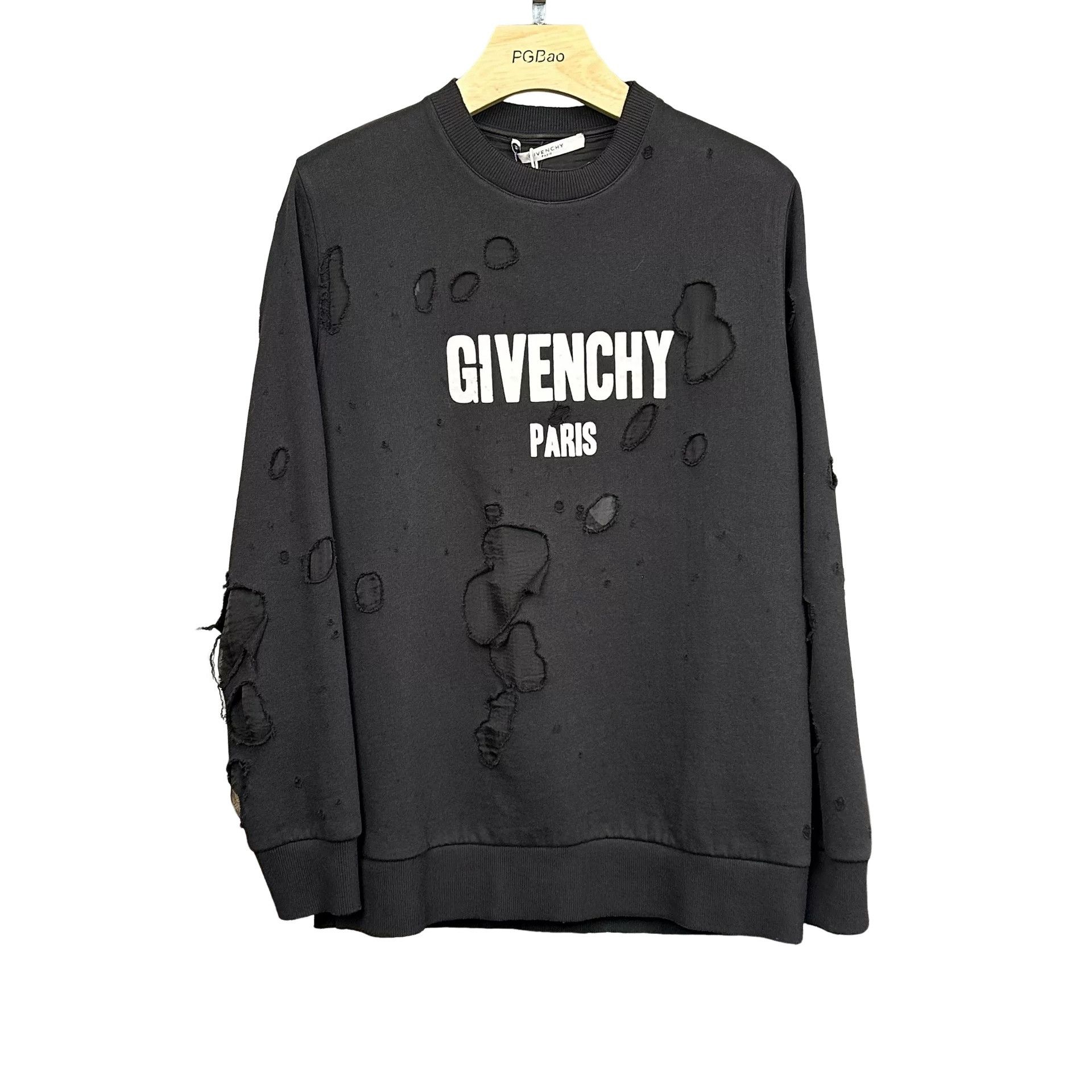 Givenchy Givenchy Distressed Logo Sweatshirt XS Size US XS / EU 42 / 0 - 1 Thumbnail
