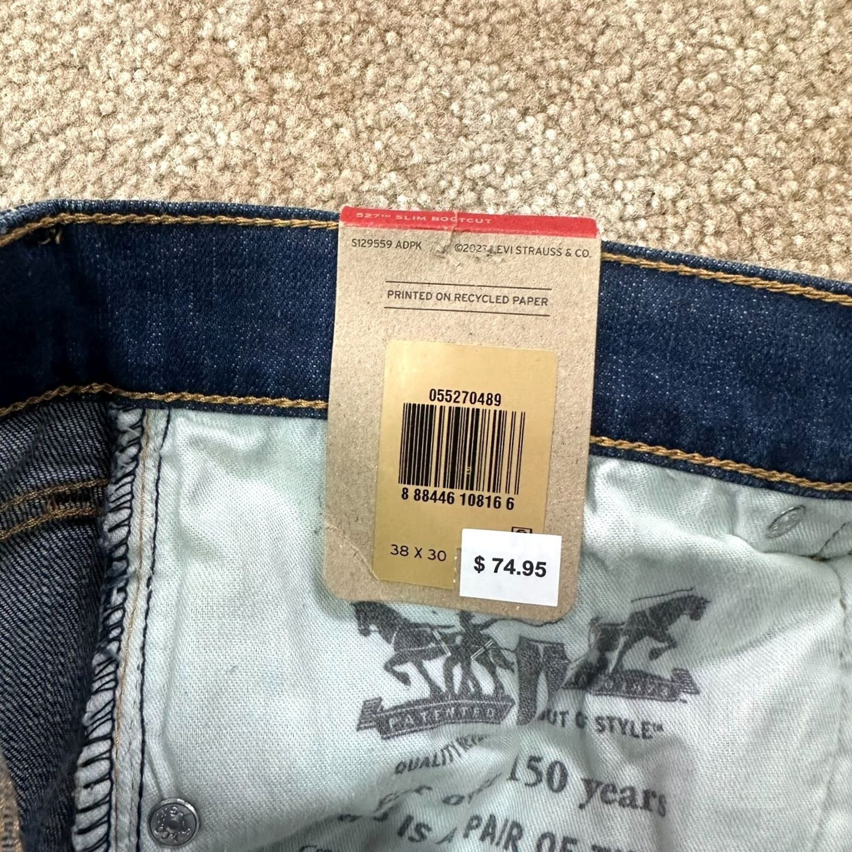Levi's VINTAGE Levi's 527 Jeans 5-Pocket Design Men 38x30 Blue Denim Slim Bootcut Cadet Western Cowboy Size US 38 / EU 54 - 4 Thumbnail