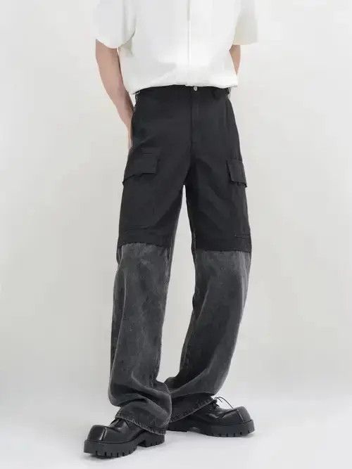 Jean Black y2k two tone patchwork denim jeans Size US 32 / EU 48 - 3 Thumbnail