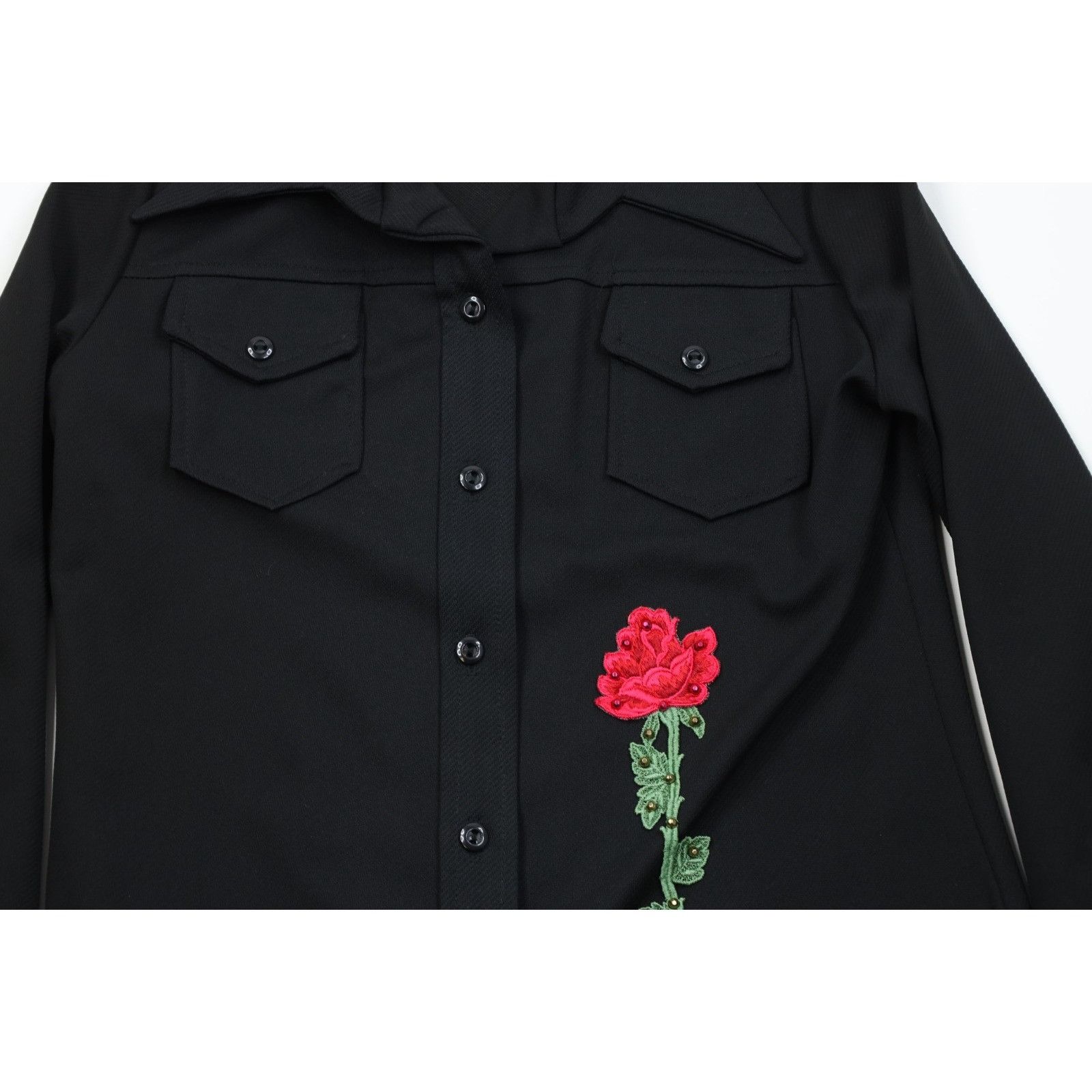 Vintage Vintage 70s 2 Piece Knit Rose Flower Bell Bottoms Suit Size XL / US 12-14 / IT 48-50 - 4 Thumbnail