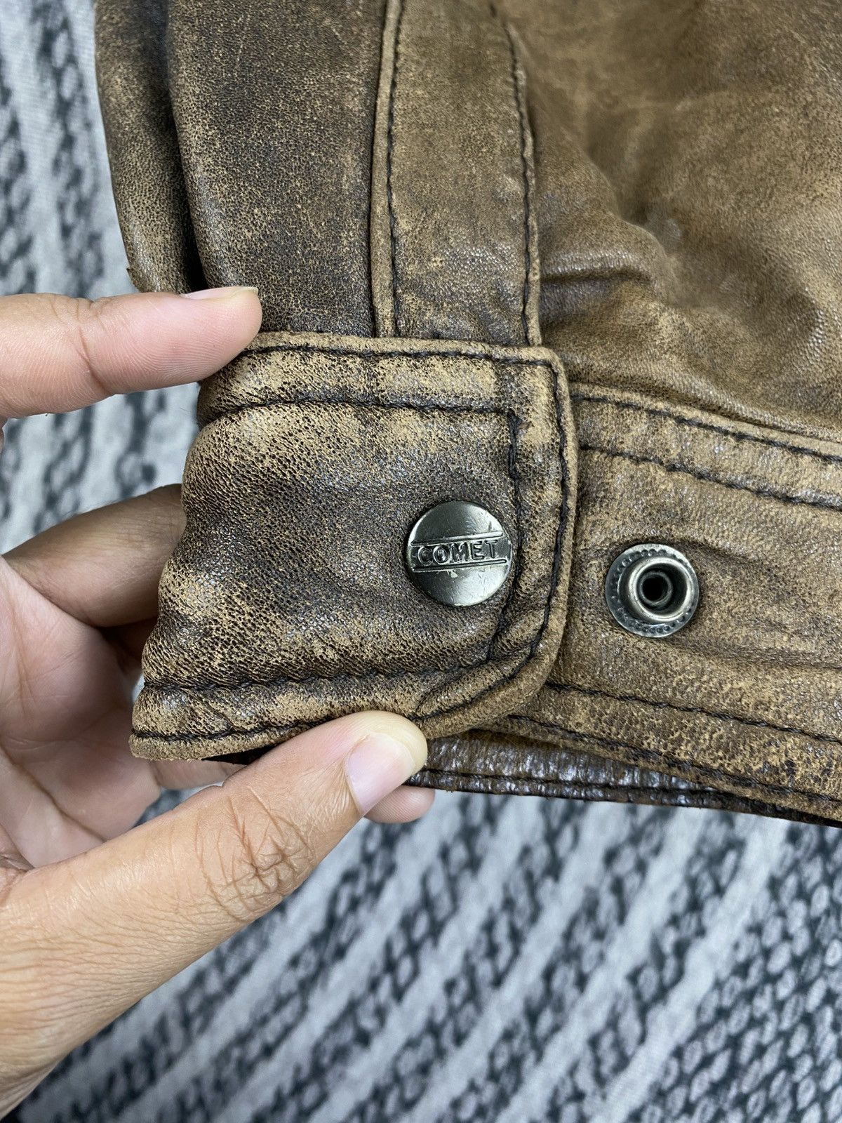Leather Vintage Comet Club With Cargo Pocket Leather Flight Jacket Size US XL / EU 56 / 4 - 9 Thumbnail