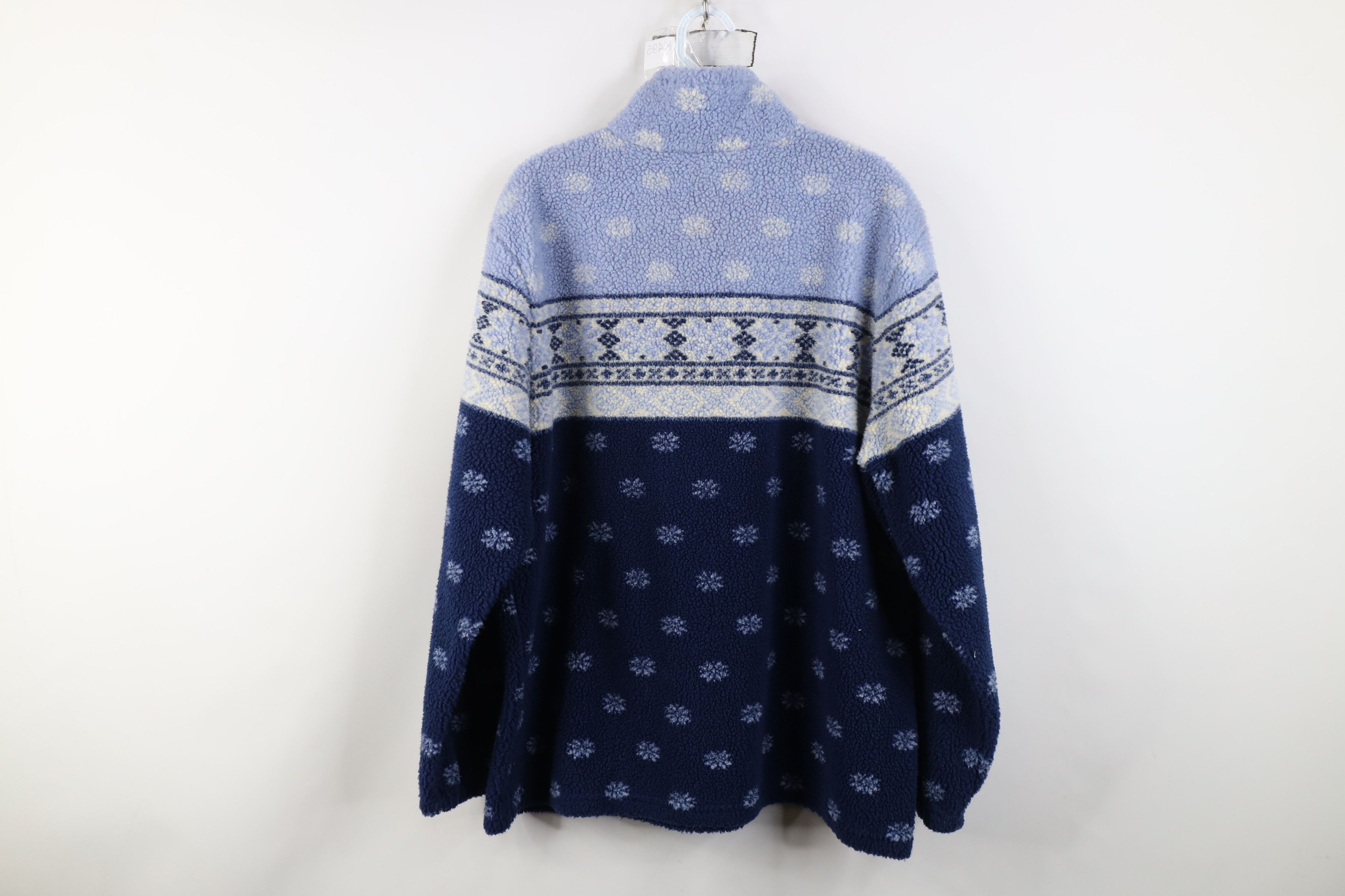 L.L. Bean Vintage LL Bean Fair Isle Deep Pile Fleece Half Zip Sweater Size L / US 10 / IT 46 - 8 Thumbnail