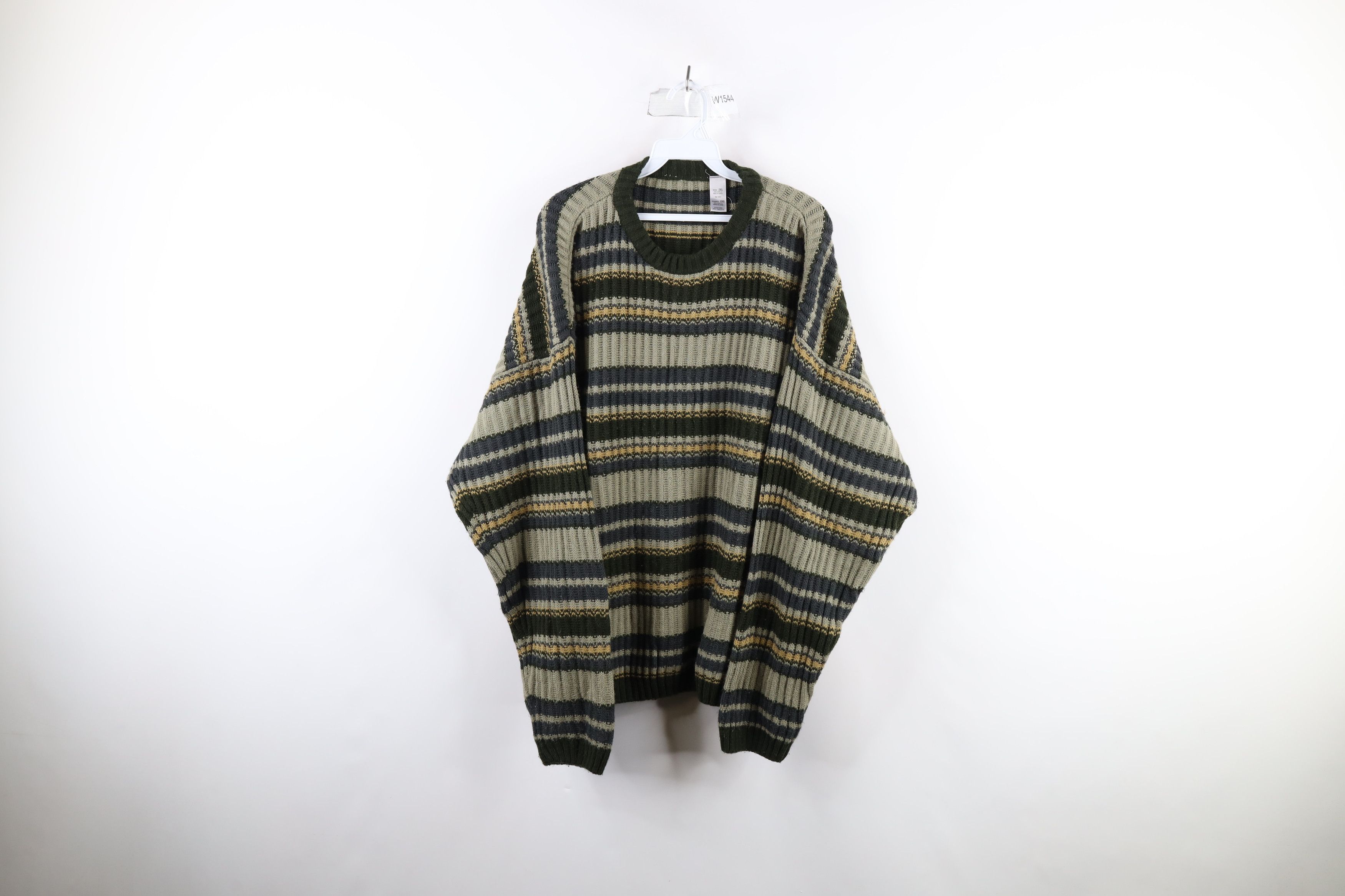 image of Vintage 90's Coogi Style Striped Ribbed Knit Cosby Sweater, Men's (Size 2XL)