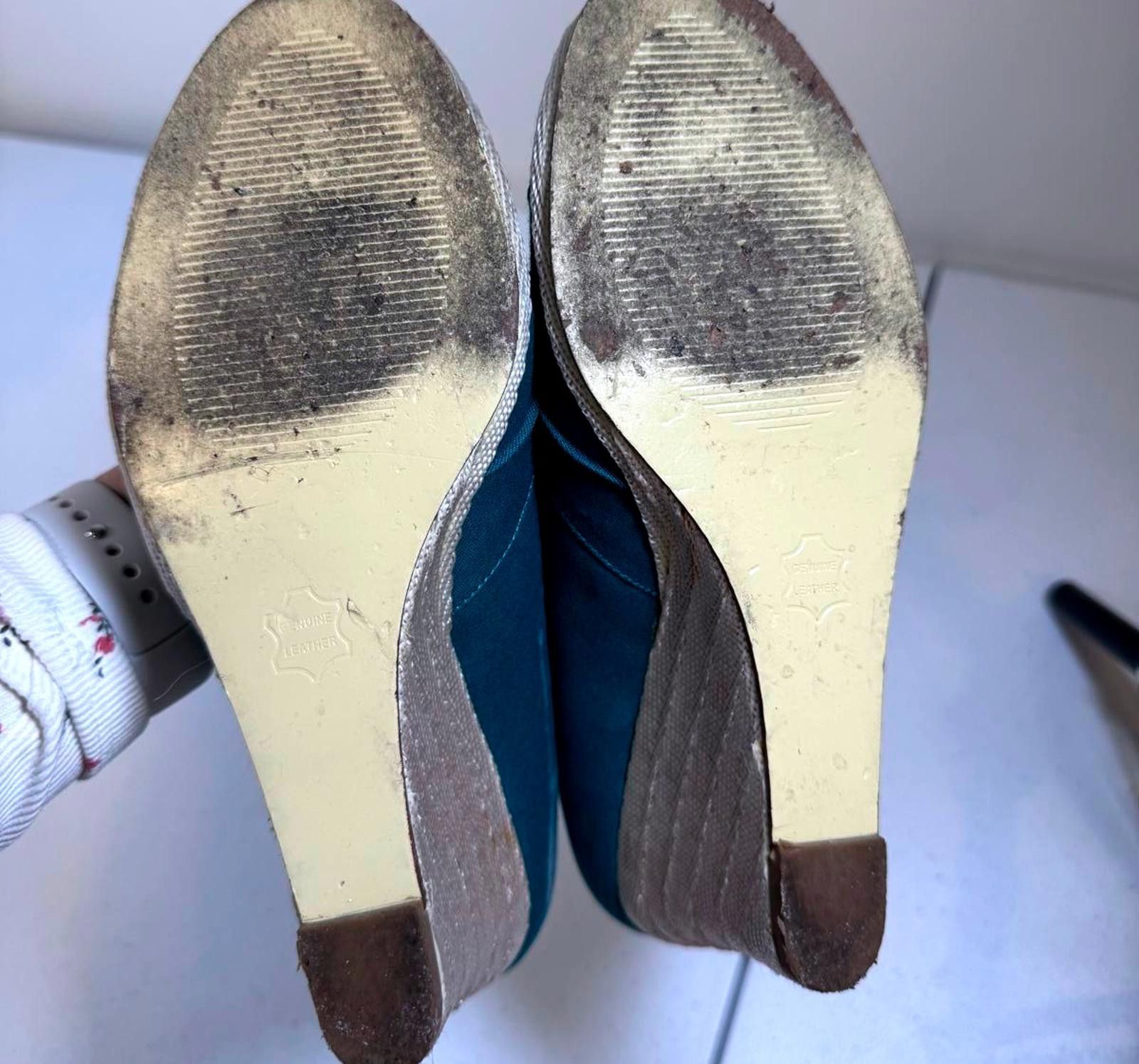 Steve Madden Steve Madden Teal Wedge Heels with Knotted Detail Size US 11 / IT 41 - 4 Thumbnail