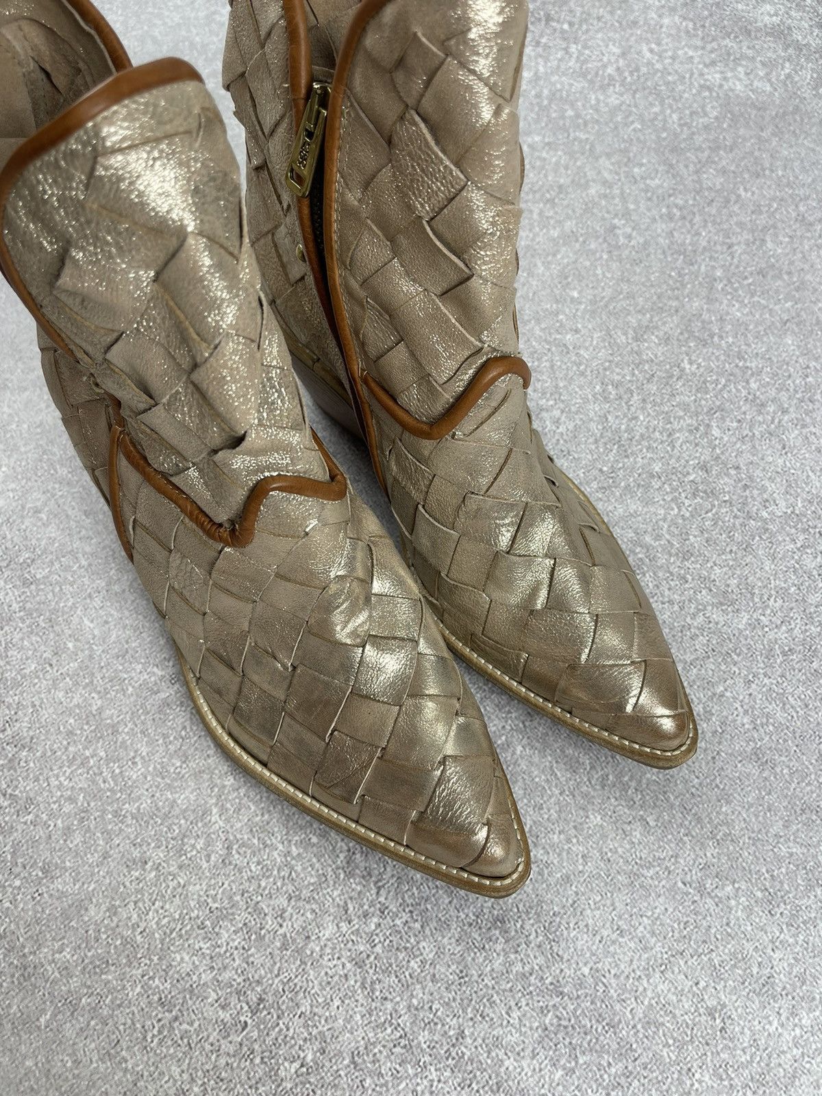 A.S.98 A.S. 98 Airstep Western Ancle Biker Boots Gold Size 38 Size US 8 / IT 38 - 4 Thumbnail
