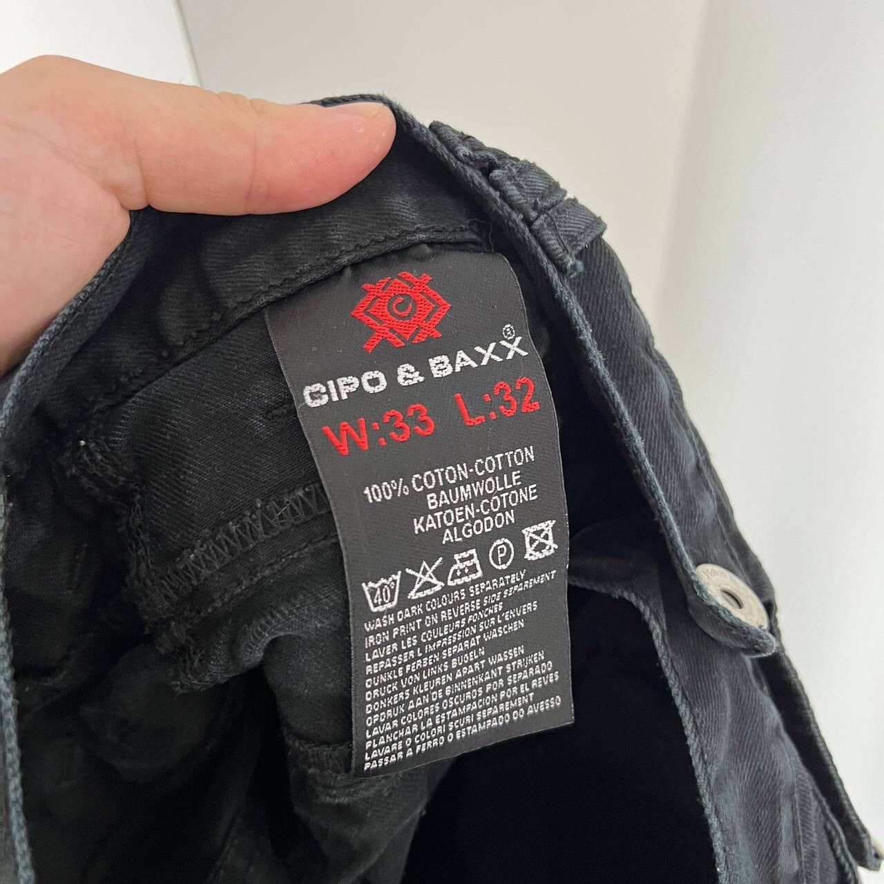 Japanese Brand Rare Pants Cipo Baxx Black Jeans Baggy Slim Rap Distressed Size US 33 - 7 Thumbnail