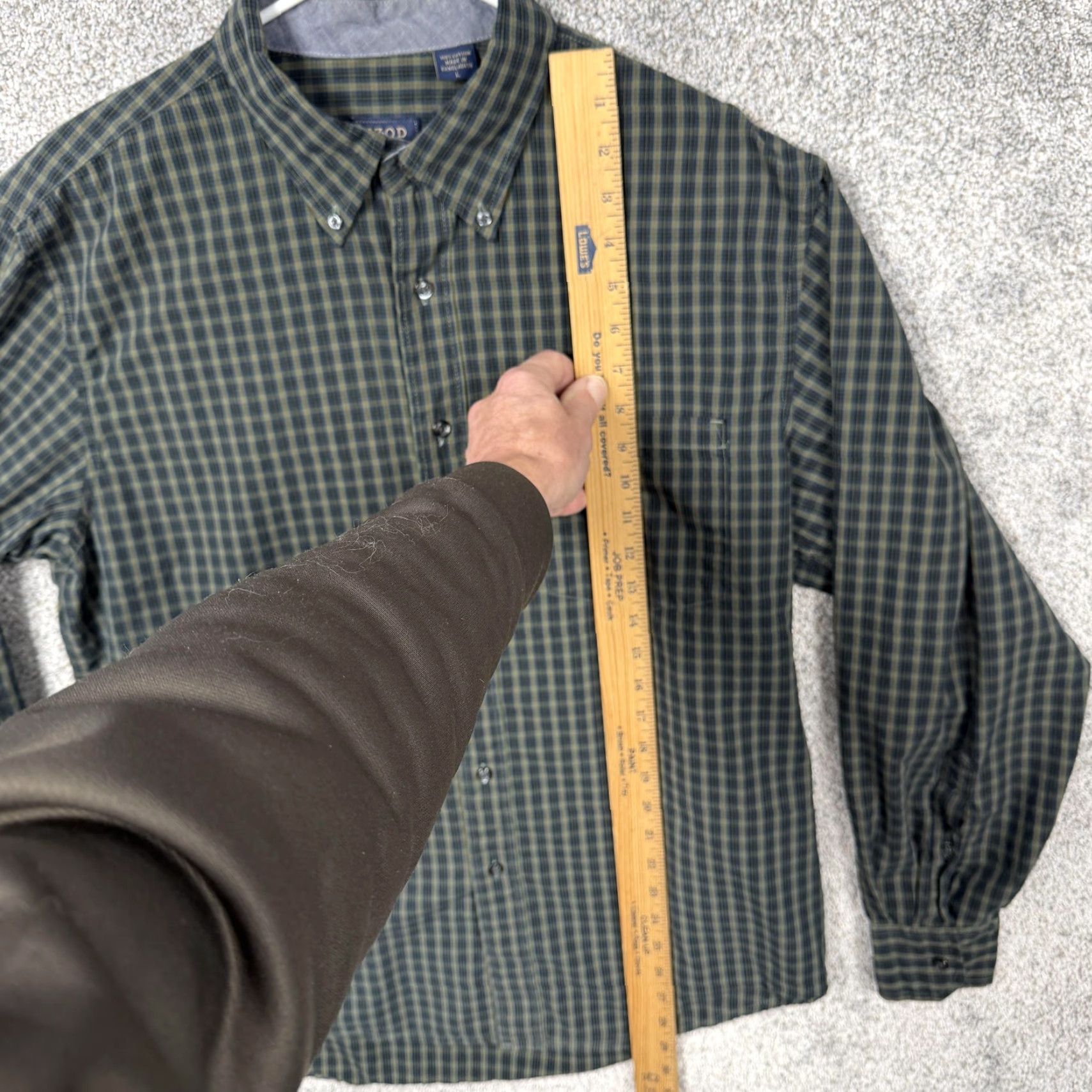 Izod VINTAGE Izod Shirt Mens L Green Plaid 90s Button-Down Casual Long Sleeve Shirts Size US L / EU 52-54 / 3 - 2 Thumbnail