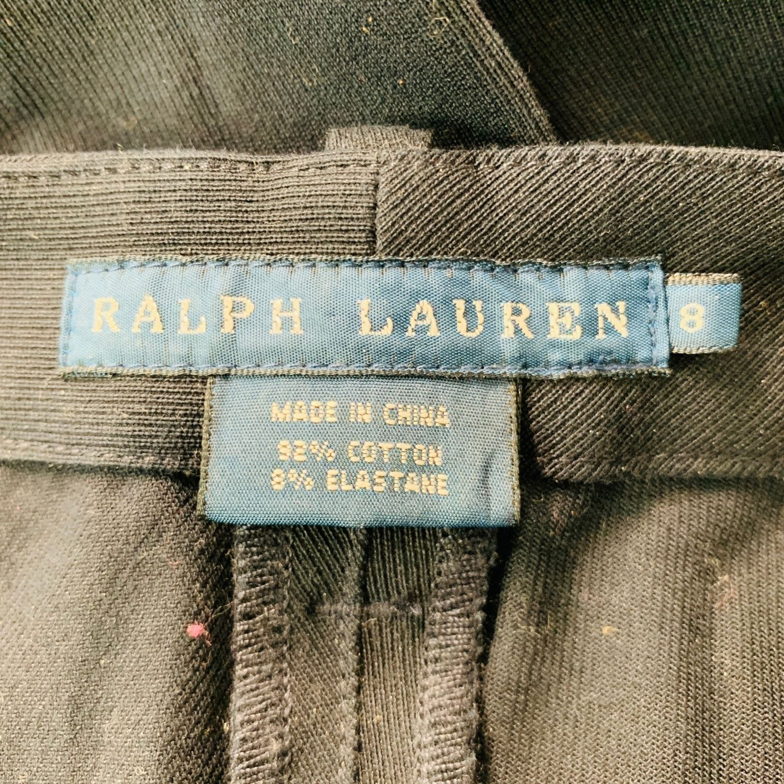 Ralph Lauren Size 8 Navy Cotton Elastane Patchwork Suede Casual Pants Size 30" / US 8 / IT 44 - 5 Thumbnail