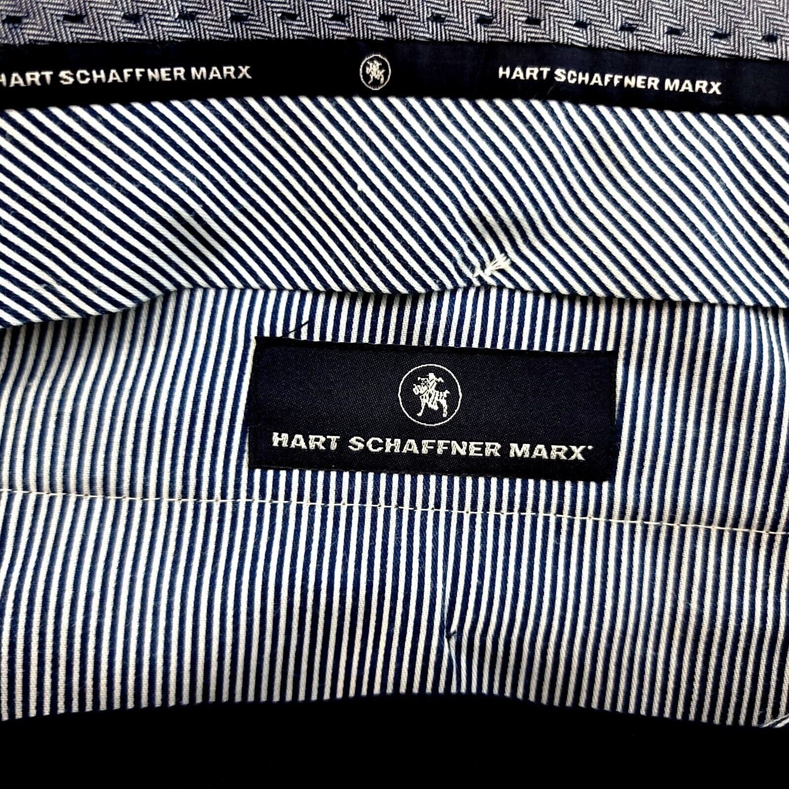 Hart Schaffner Marx DAMAGED Hart Schaffner Marx Wool Blue Mid Rise Flat Front Dr Size 38R - 6 Thumbnail