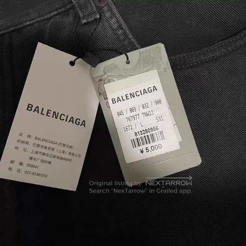 Balenciaga Balenciaga size L Letter Label Straight Leg Denim Pants Size US 27 - 3 Thumbnail