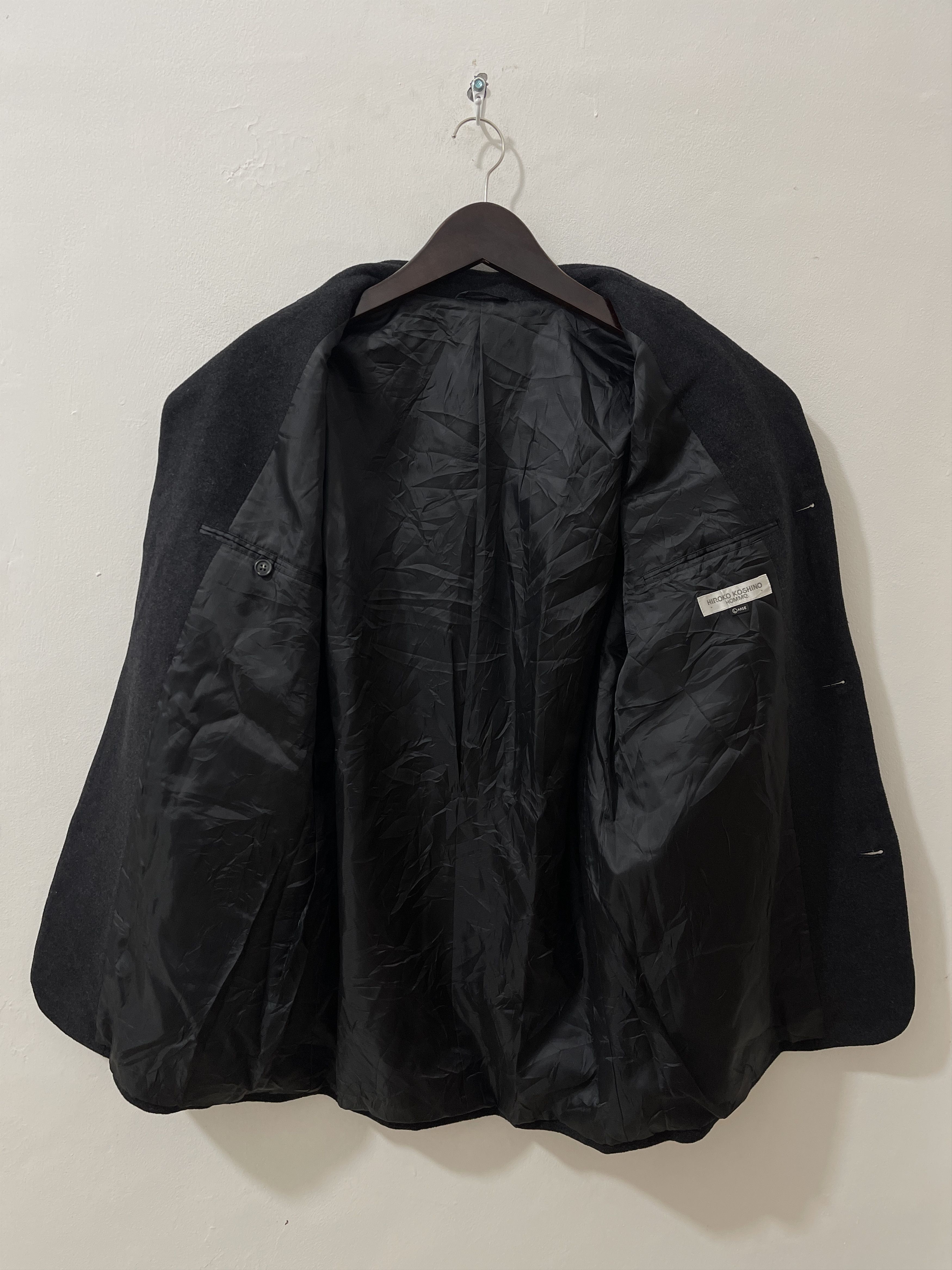 Vintage 90s Hiroko Koshino Homme Japan Archive Wool Jacket Size US L / EU 52-54 / 3 - 3 Thumbnail