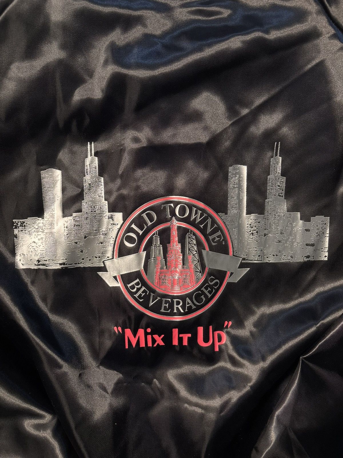Vintage Vtg Art Flo Old Town Beverage Chicago 90s Bomber Jacket XL Size US XL / EU 56 / 4 - 7 Thumbnail