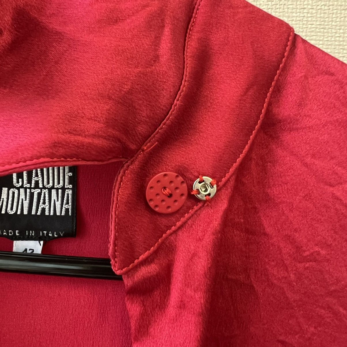 Claude Montana Vintage Claude Montana Silk Blouse Italy Size 42 Maroon Red Size M / US 6-8 / IT 42-44 - 11 Thumbnail