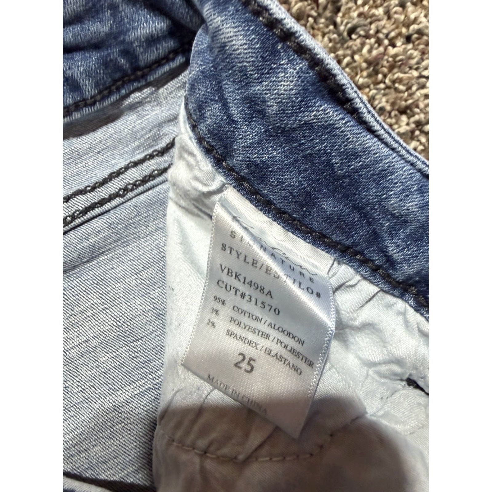 Vintage Kancan Signature Skinny Straight Jeans Size 25 Blue Denim Stretch Cotton Blend Mid Rise 5-Pocket Regular Inseam 30 Womens Jeans Size 42" / US 20 - 4 Thumbnail