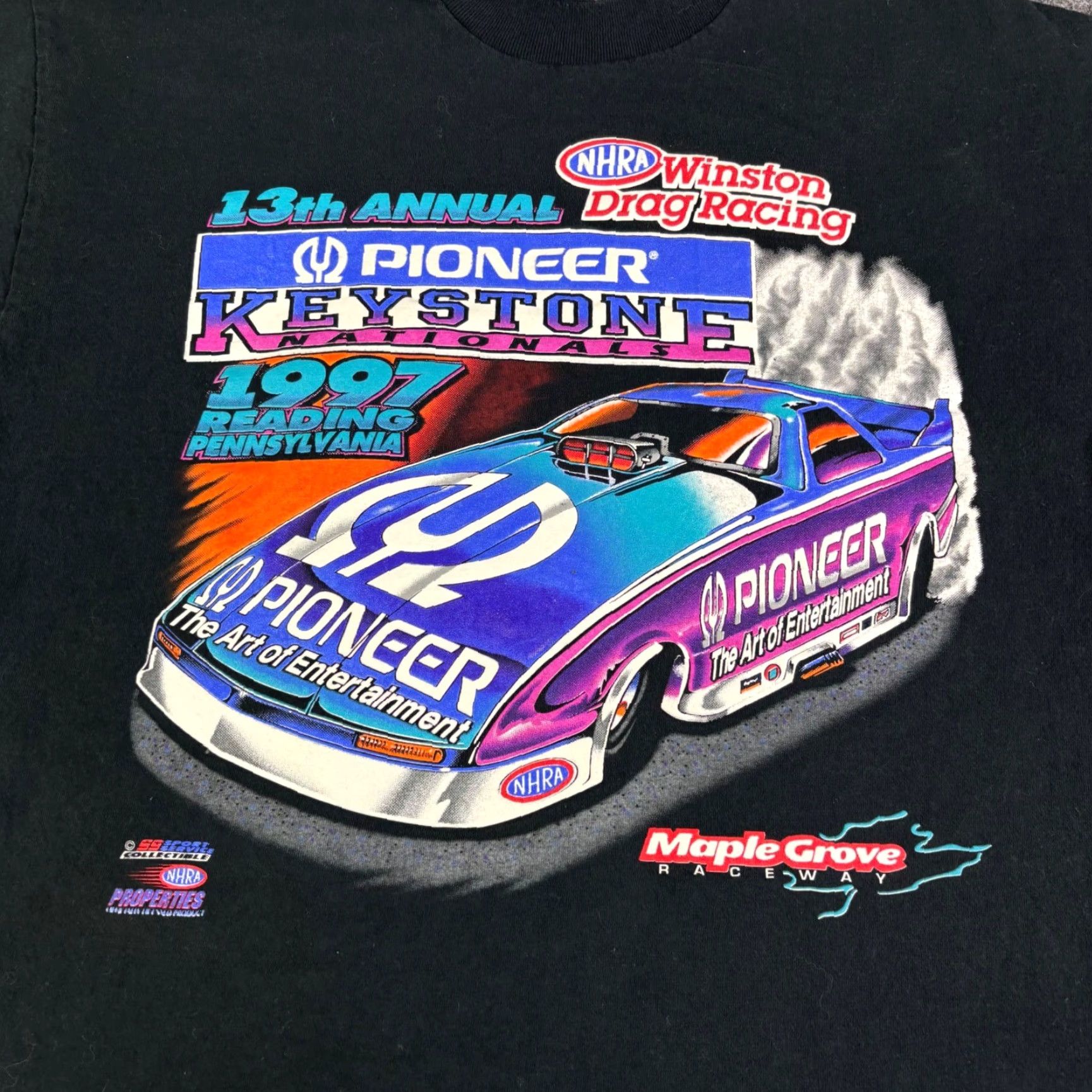 Jerzees VINTAGE 1997 Pioneer Keystone Nationals NHRA Winston Drag Racing T Shirt Mens Large Size US L / EU 52-54 / 3 - 6 Thumbnail