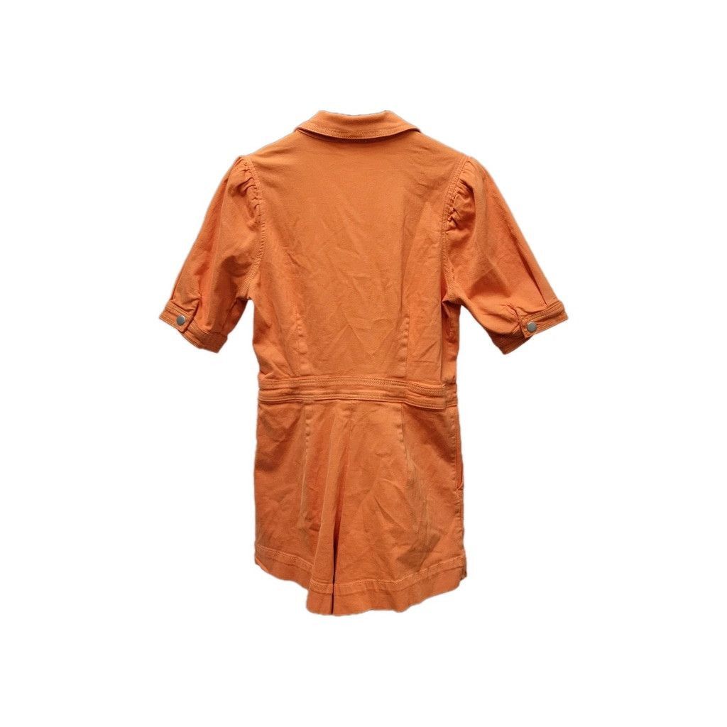 Other Day + Moon Women Orange V-neck Romper Puff Sleeves Jumpsuit Size 33" - 8 Thumbnail
