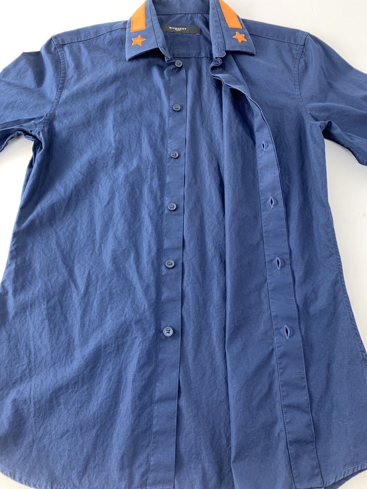 Givenchy Givenchy Paris Navy Blue Button Down Star Details Shirt Size US M / EU 48-50 / 2 - 4 Thumbnail