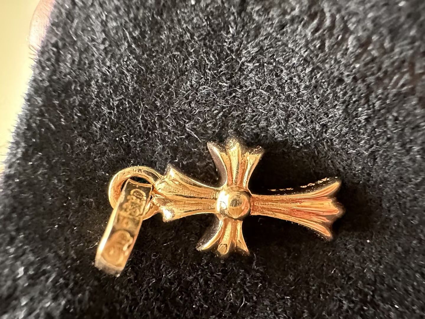 Chrome Hearts Chrome Hearts 22K Gold Emerald Babyfat Cross Charm Pendant Size ONE SIZE - 7 Thumbnail