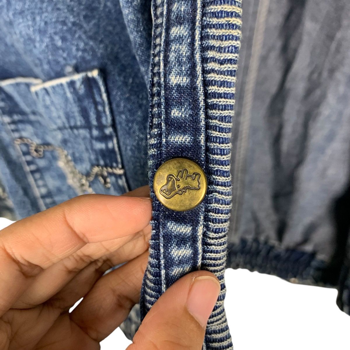 Vintage SILLOAM Denim Cardigan Casual Jacket #1525-C68 Size L / US 10 / IT 46 - 14 Thumbnail