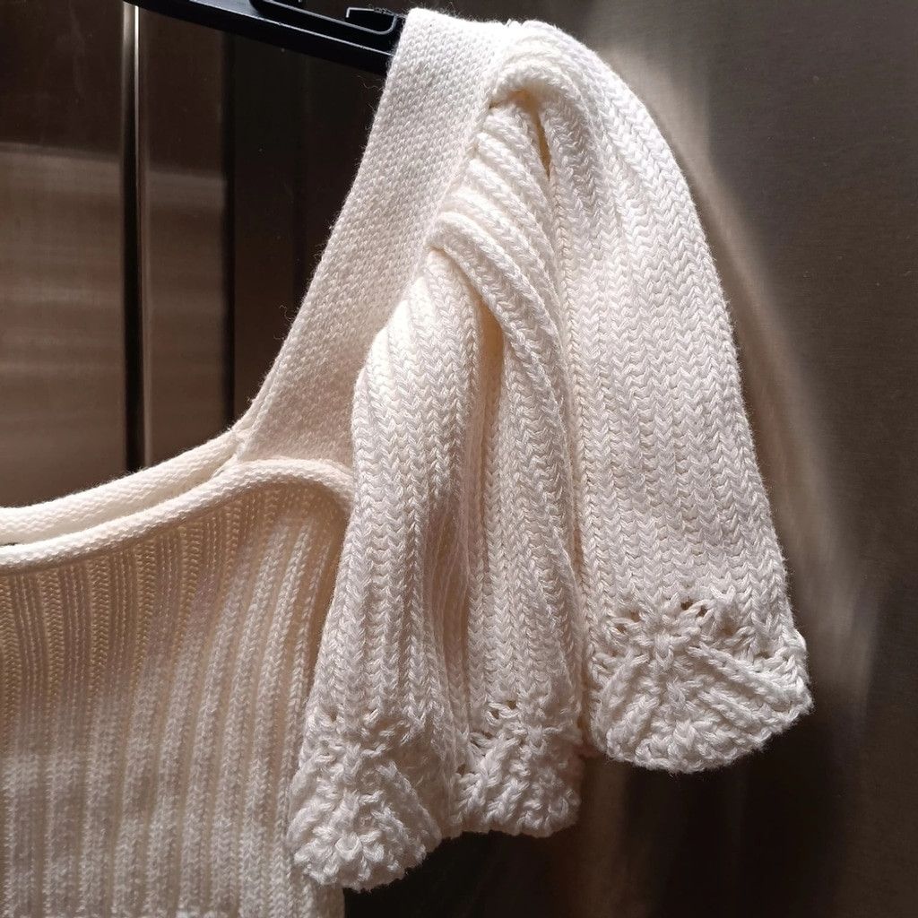 Zara NWT ZARA Ruffled Knit Flutter Sleeve Top Size M / US 6-8 / IT 42-44 - 7 Thumbnail