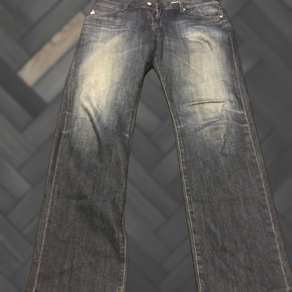 Vintage AG Adriano Goldschmied Jeans Mens 33 The Graduate Tailored Leg Blue USA Denim Slim 5-Pocket Classic Men Regular Jeans Size US 33 - 1 Thumbnail