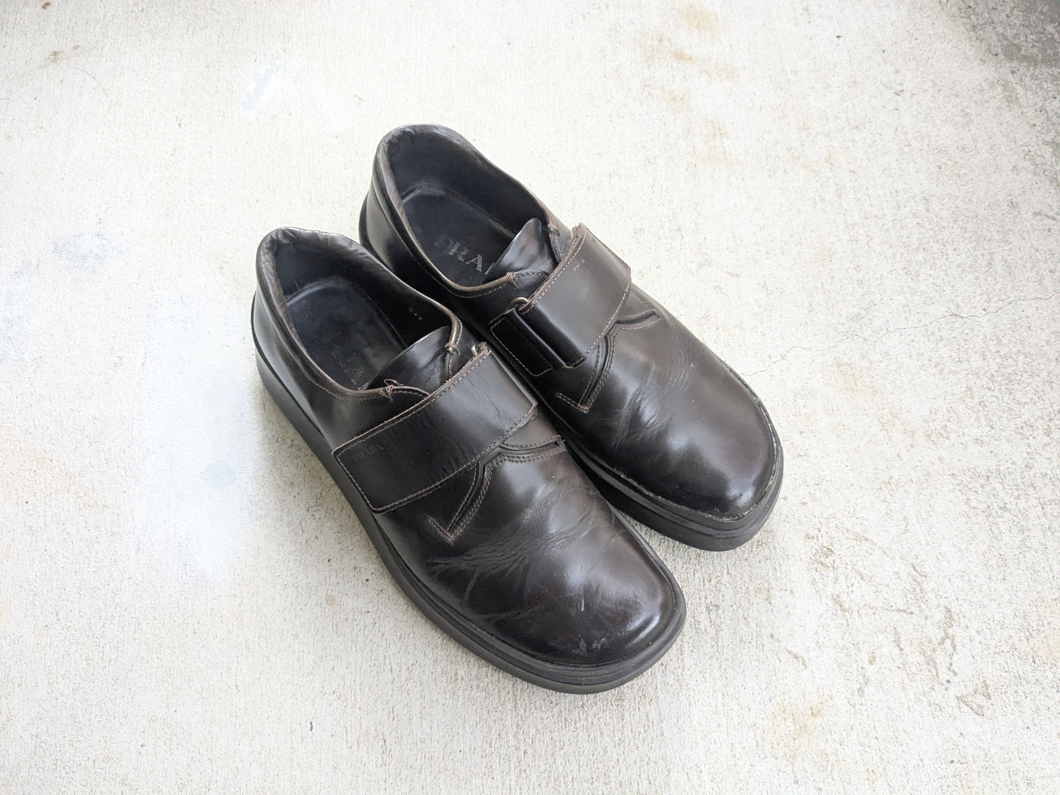 Prada Prada Platform Shoes Brown 8.5 Leather Strap Y2K Italy Size US 8.5 / EU 41-42 - 2 Thumbnail